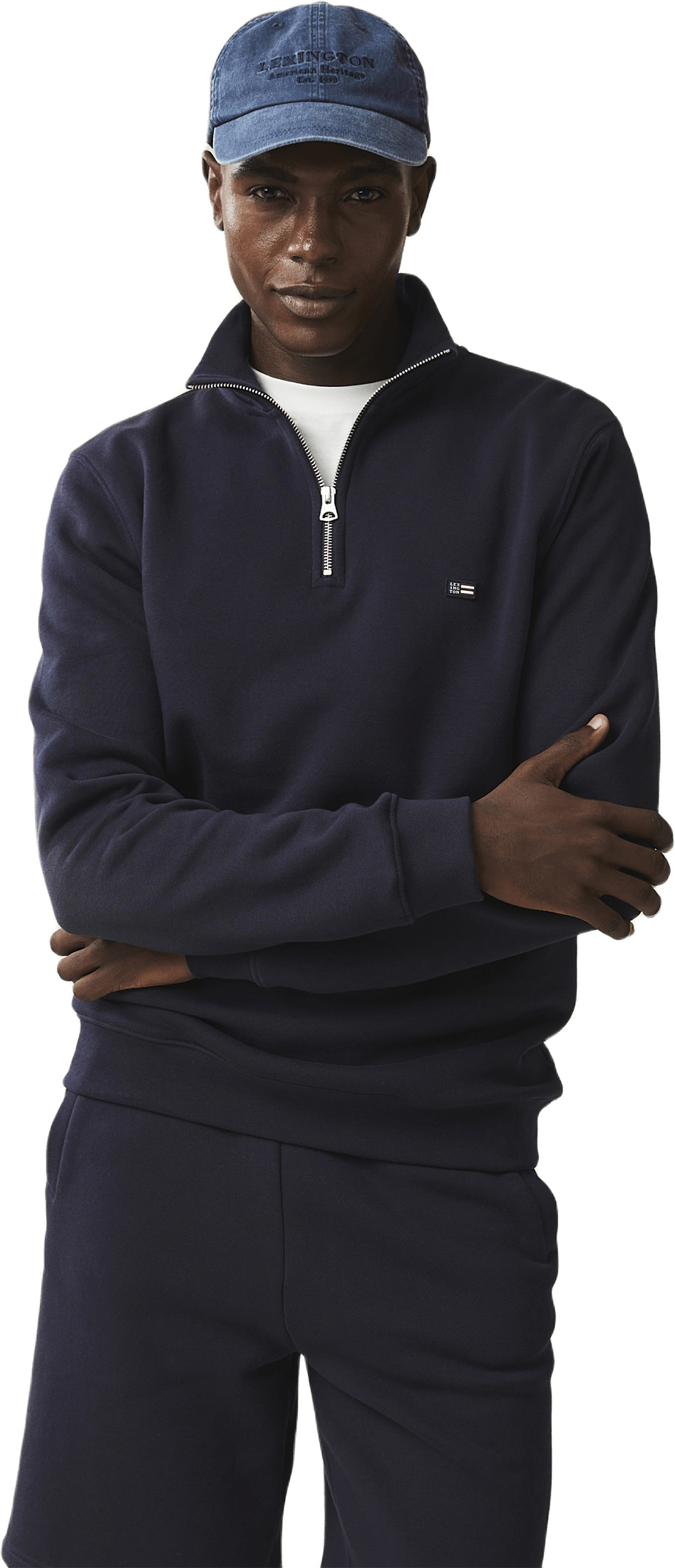 Terrance Organic Cotton Half-zip Sweatshirt, från Lexington, i färgen dark blue.