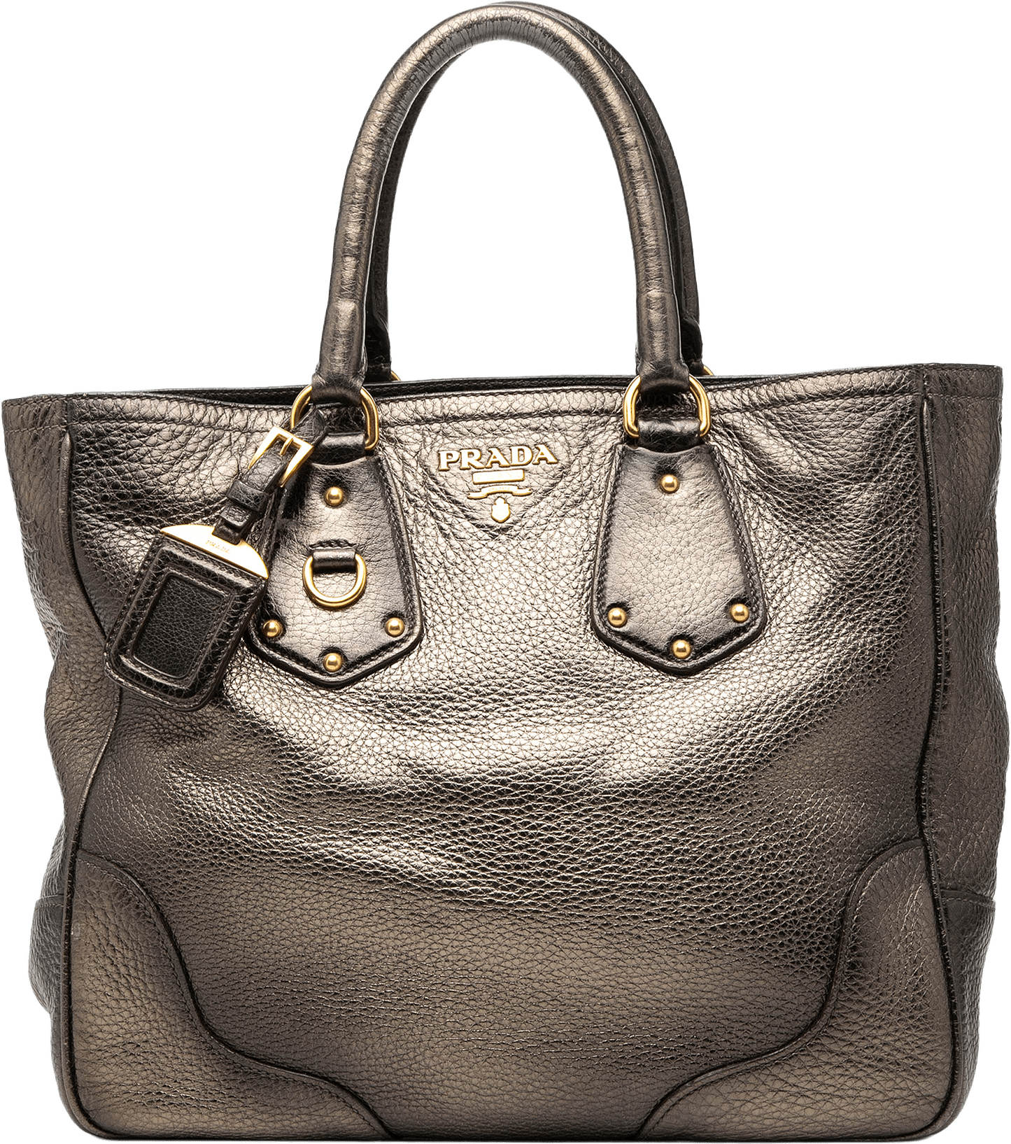 Prada Vitello Daino Antik Shopping Tote, från Luxclusif, i färgen bronze.