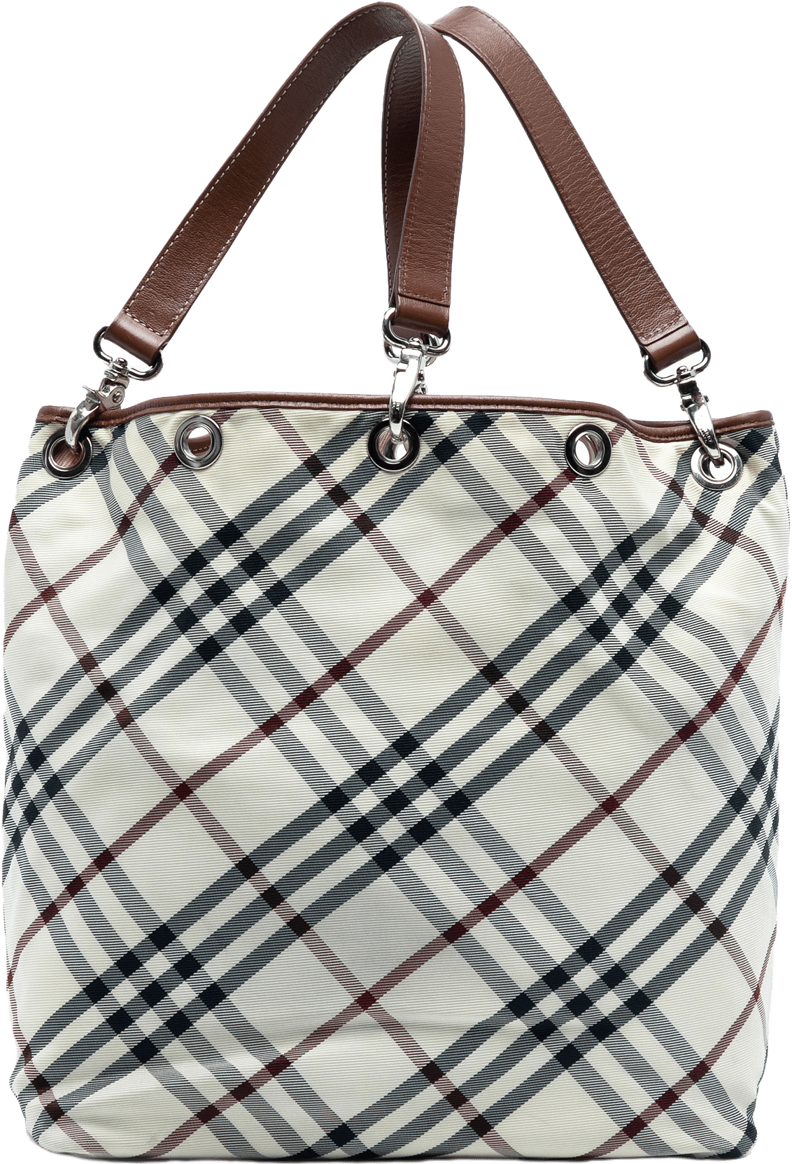 Burberry Nova Check Canvas Tote, från Luxclusif, i färgen beige.