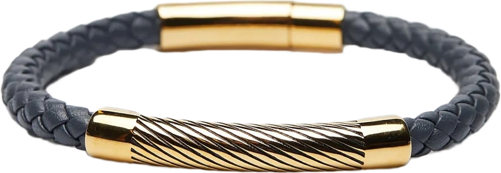 Braided Leather Bracelet Maitland, från John Henric, i färgen grey.