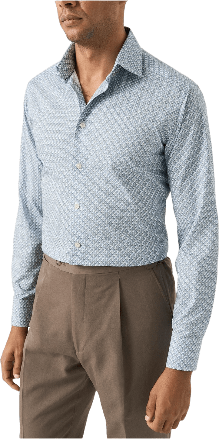 Mönstrad Signature Twill-skjorta Slim Fit, från Eton, i färgen light blue.