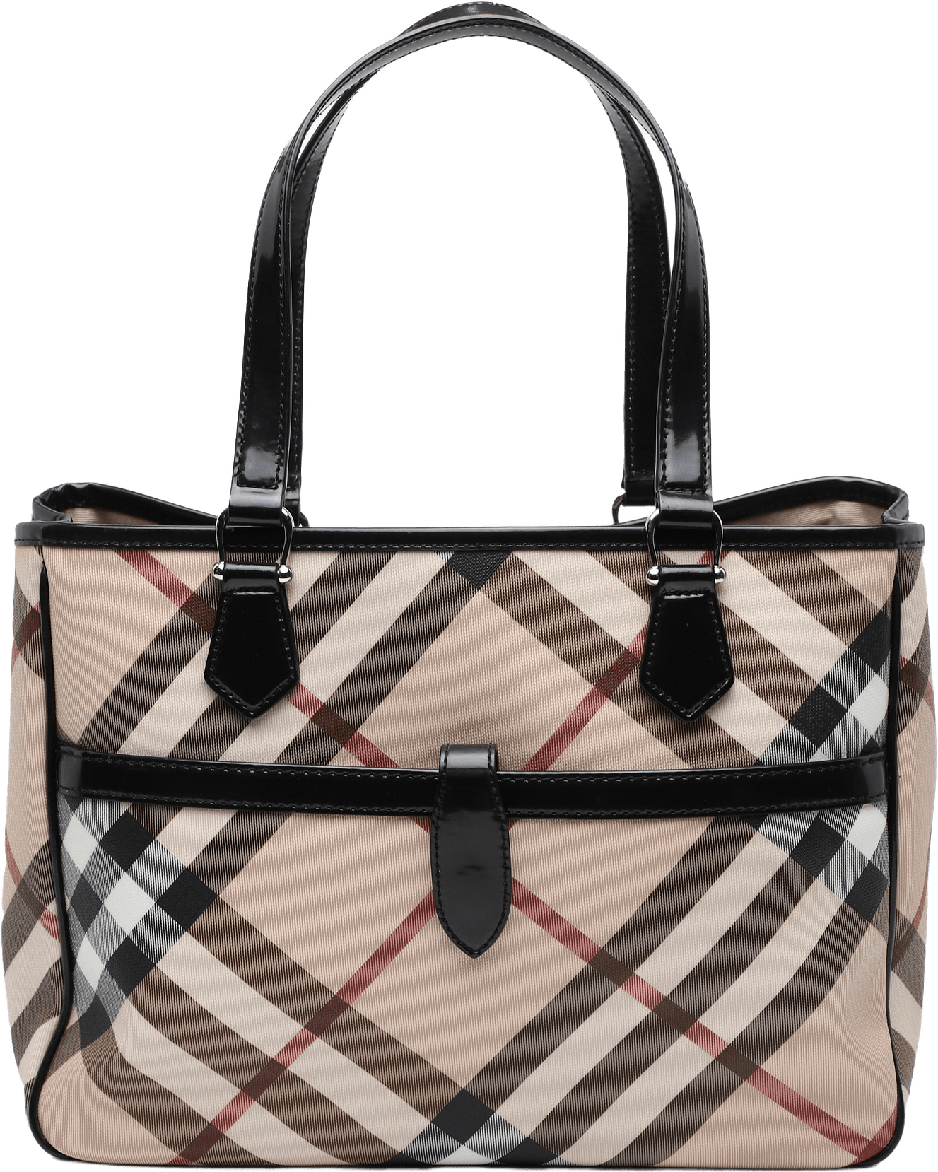 Burberry Supernova Check Coated Canvas Tote, från Luxclusif, i färgen beige.