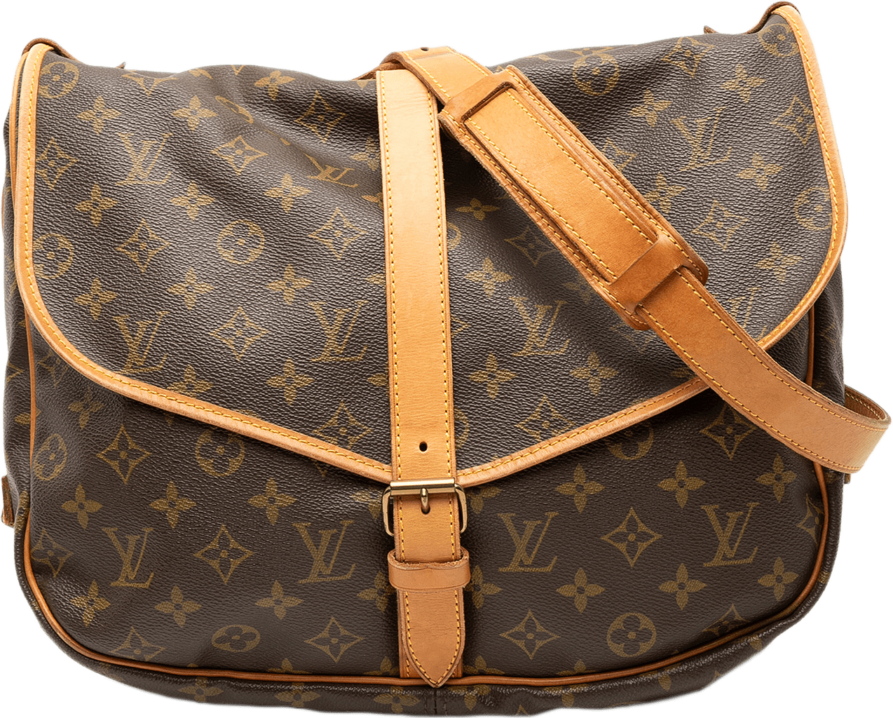 Louis Vuitton Monogram Saumur 35, från Luxclusif, i färgen brown.