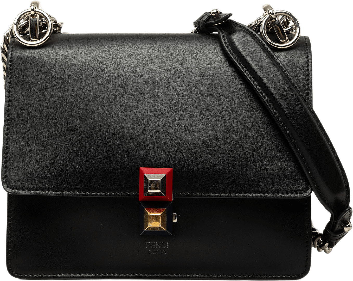 Fendi Small Leather Kan I Crossbody, från Luxclusif, i färgen svart.