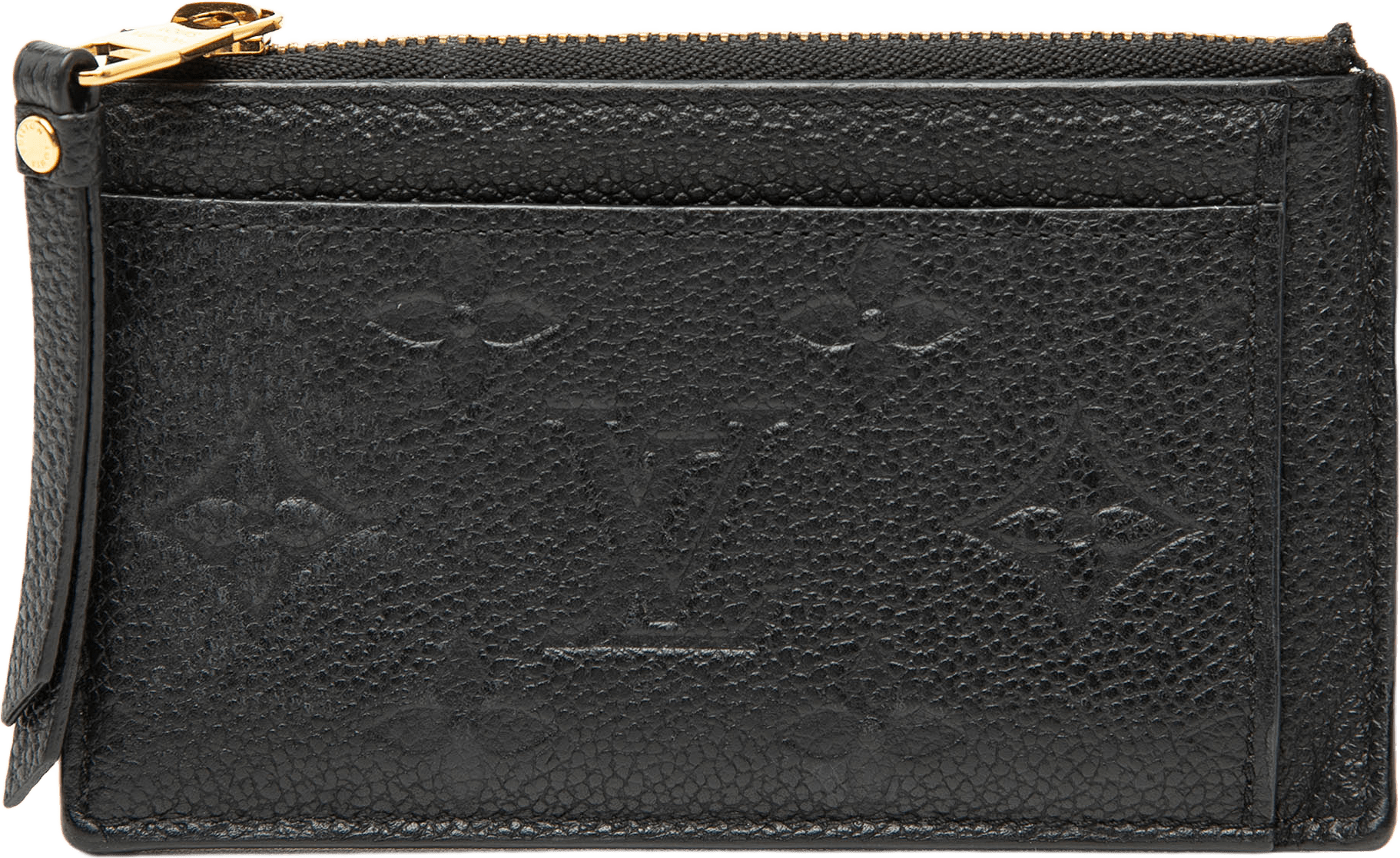 Louis Vuitton Monogram Empreinte Zipped Card Holder, från Luxclusif, i färgen black.