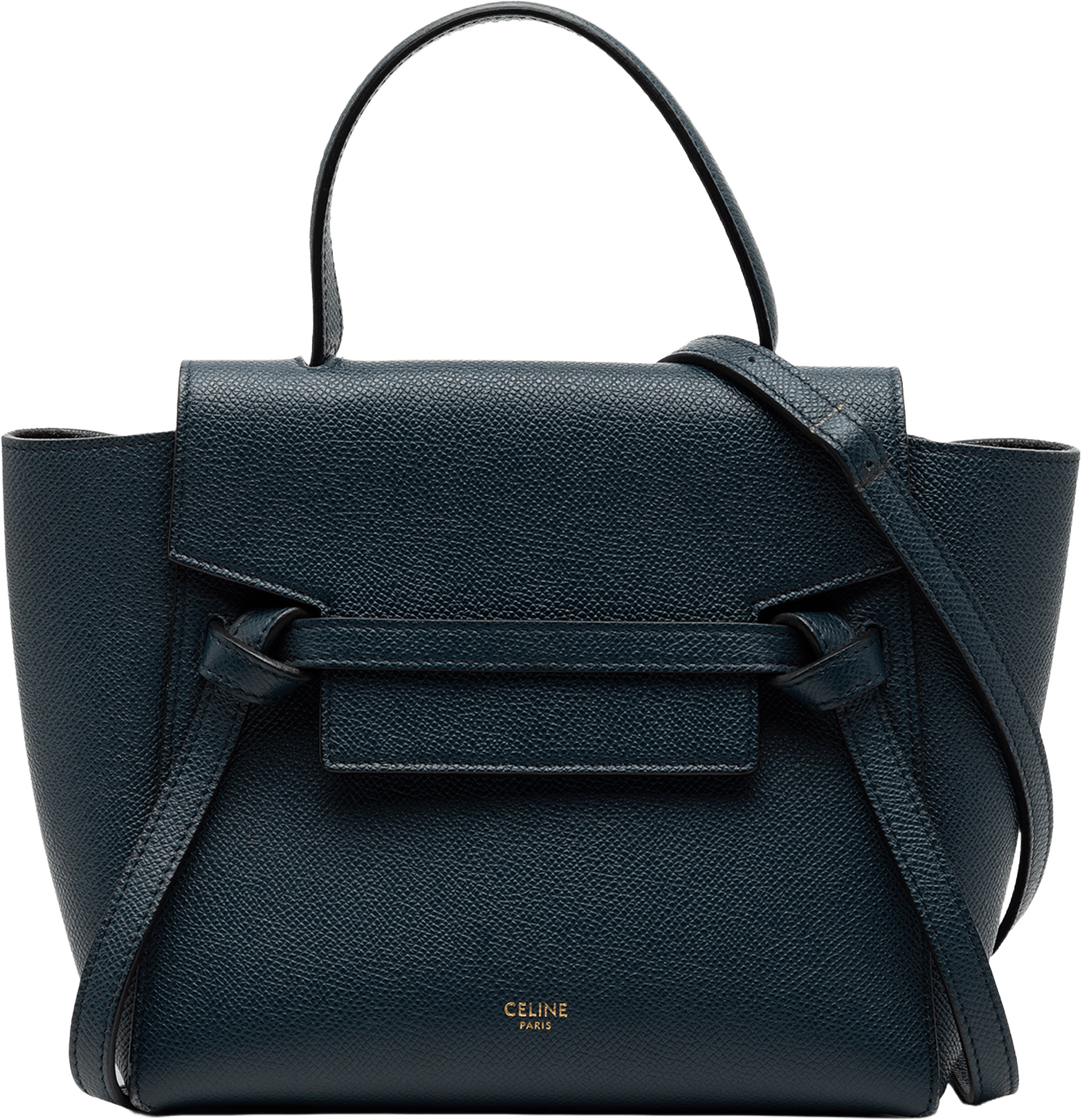 Celine Nano Grained Calfskin Belt Bag, från Luxclusif, i färgen navy.