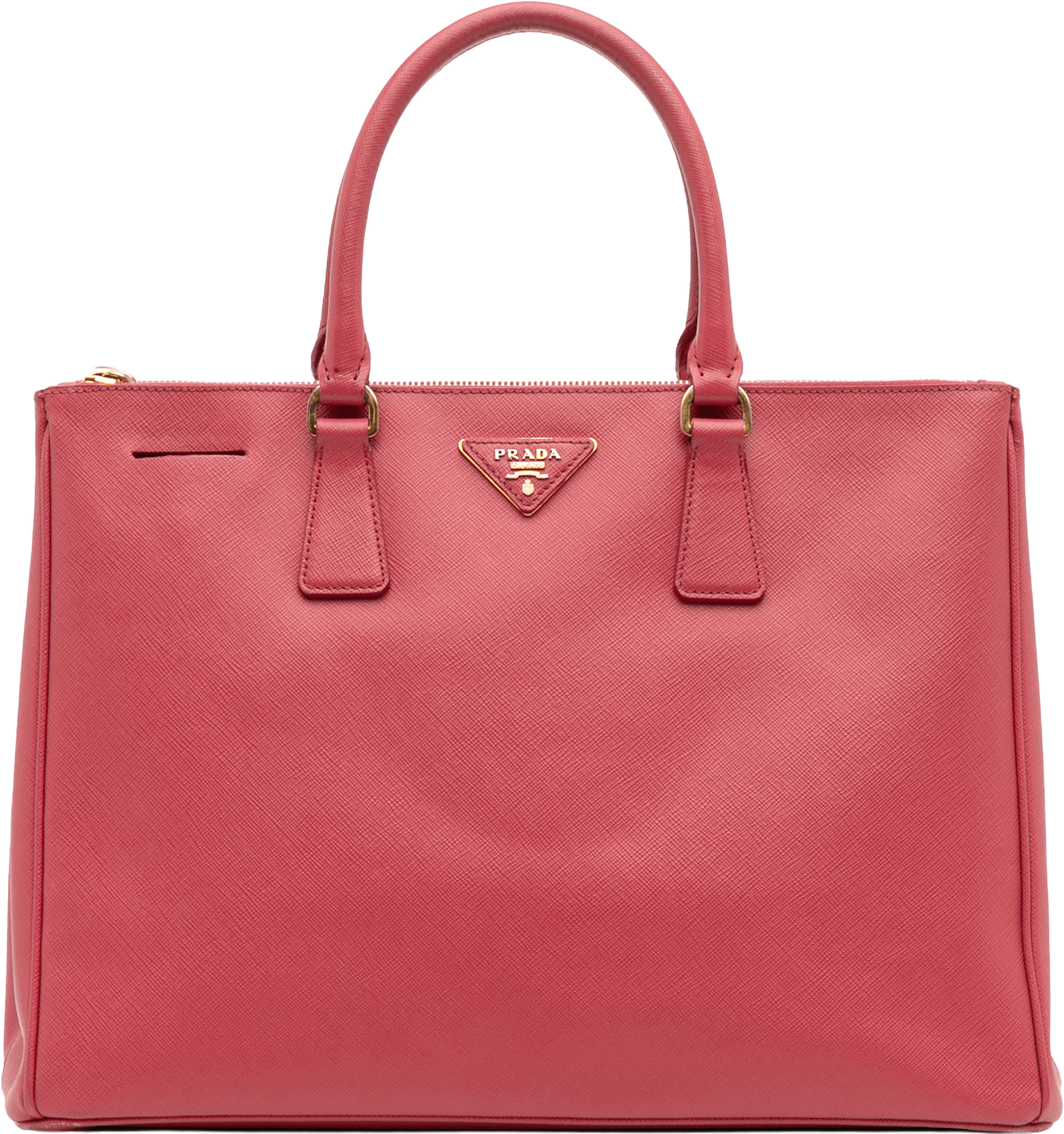 Prada Large Saffiano Lux Galleria Double Zip Tote, från Luxclusif, i färgen pink.