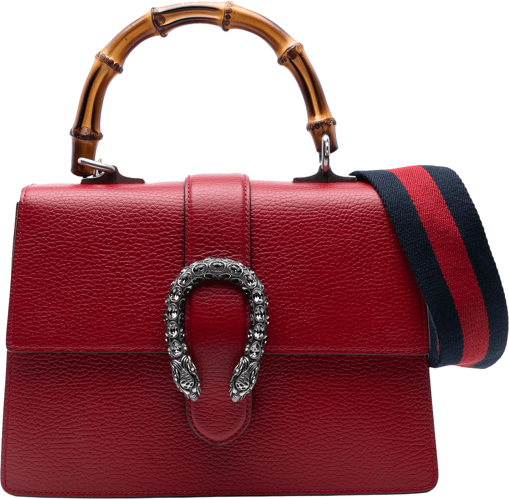 Gucci Medium Bamboo Dionysus Web Satchel, från Luxclusif, i färgen red.