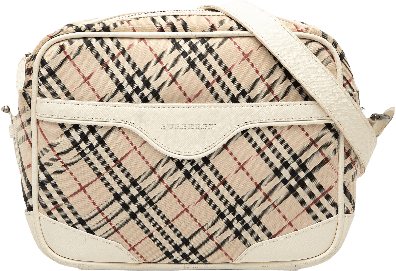 Burberry Nova Check Canvas Crossbody, från Luxclusif, i färgen beige.
