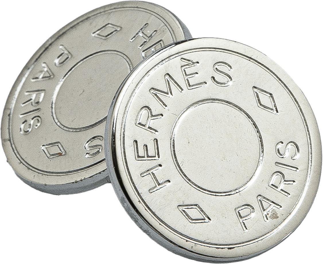 Hermès Palladium Plated Selle Bijouterie Fantaisie Cufflinks