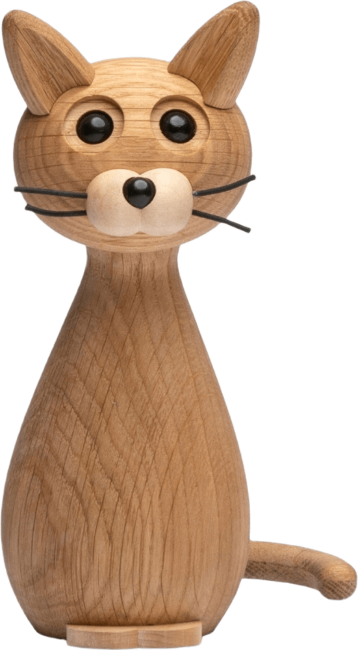 Brave Katt Trädekoration 24 Cm Ek, från Spring Copenhagen, i färgen beige.