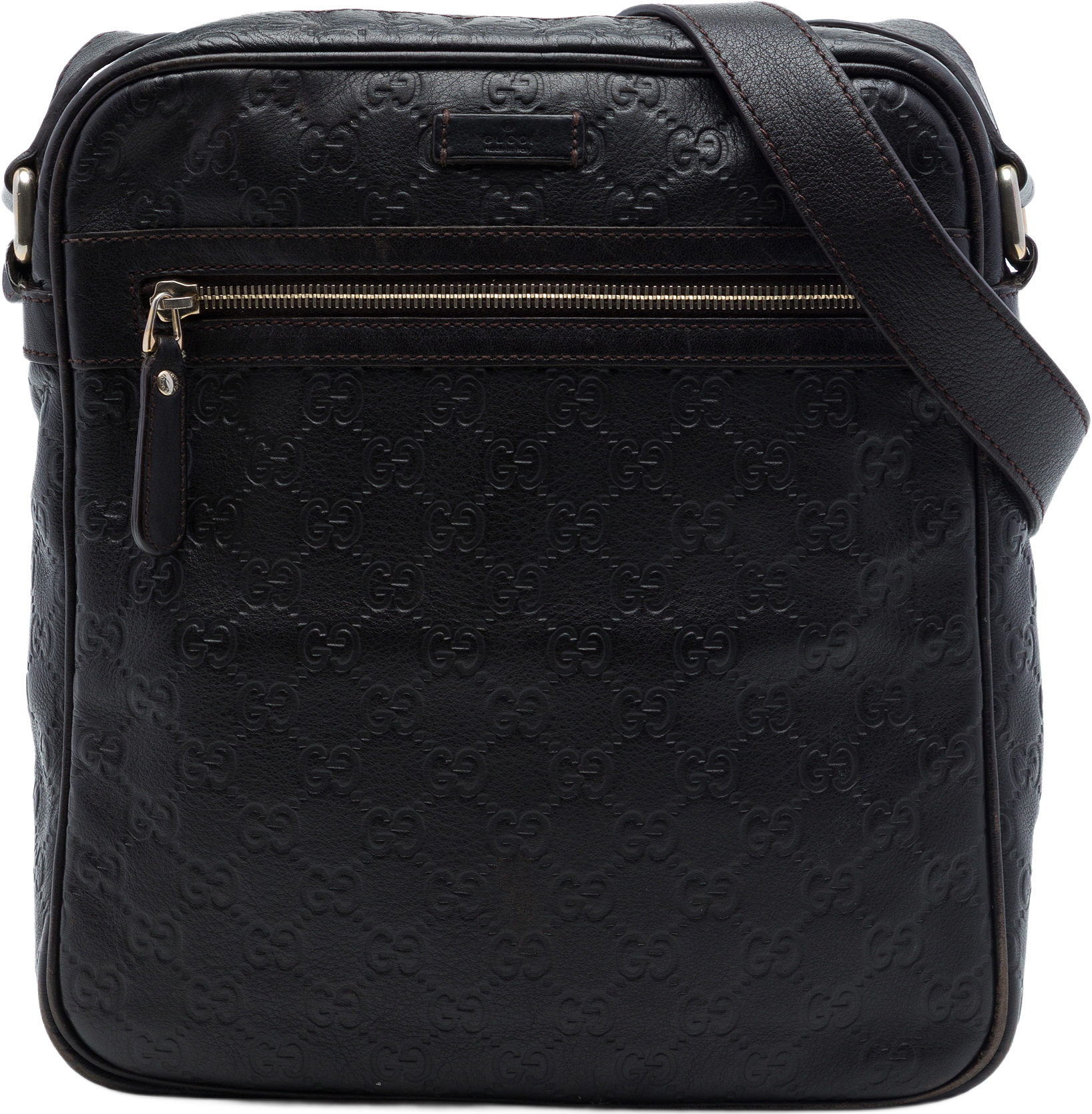 Gucci Guccissima Crossbody, från Luxclusif, i färgen svart.