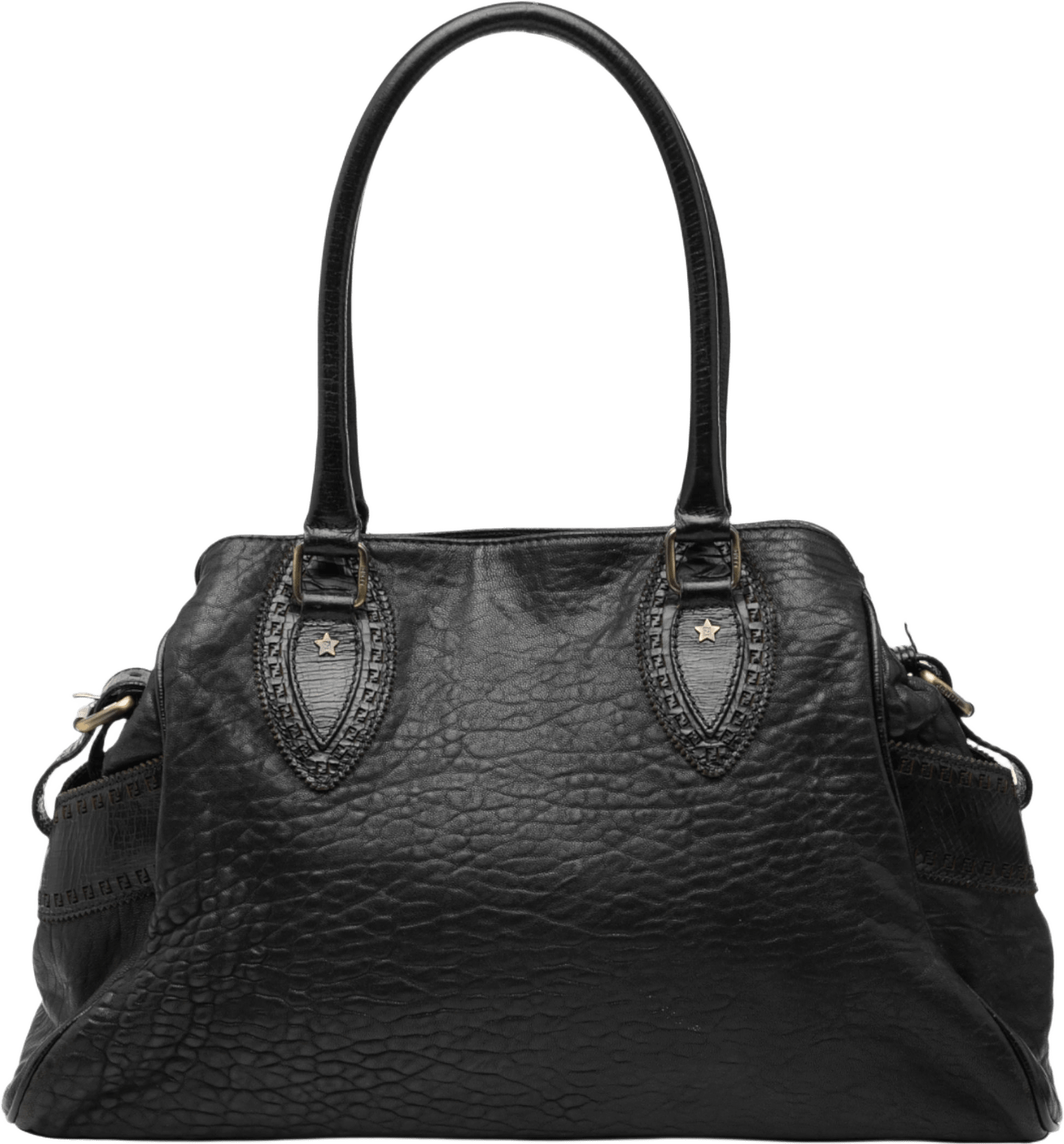 Fendi Leather Etniko Du Jour Handbag, från Luxclusif, i färgen black.
