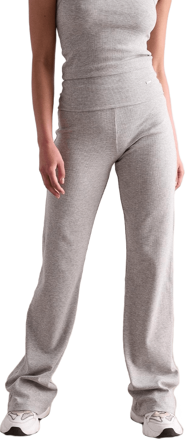 Grey Melange Ease Ribbed Pants