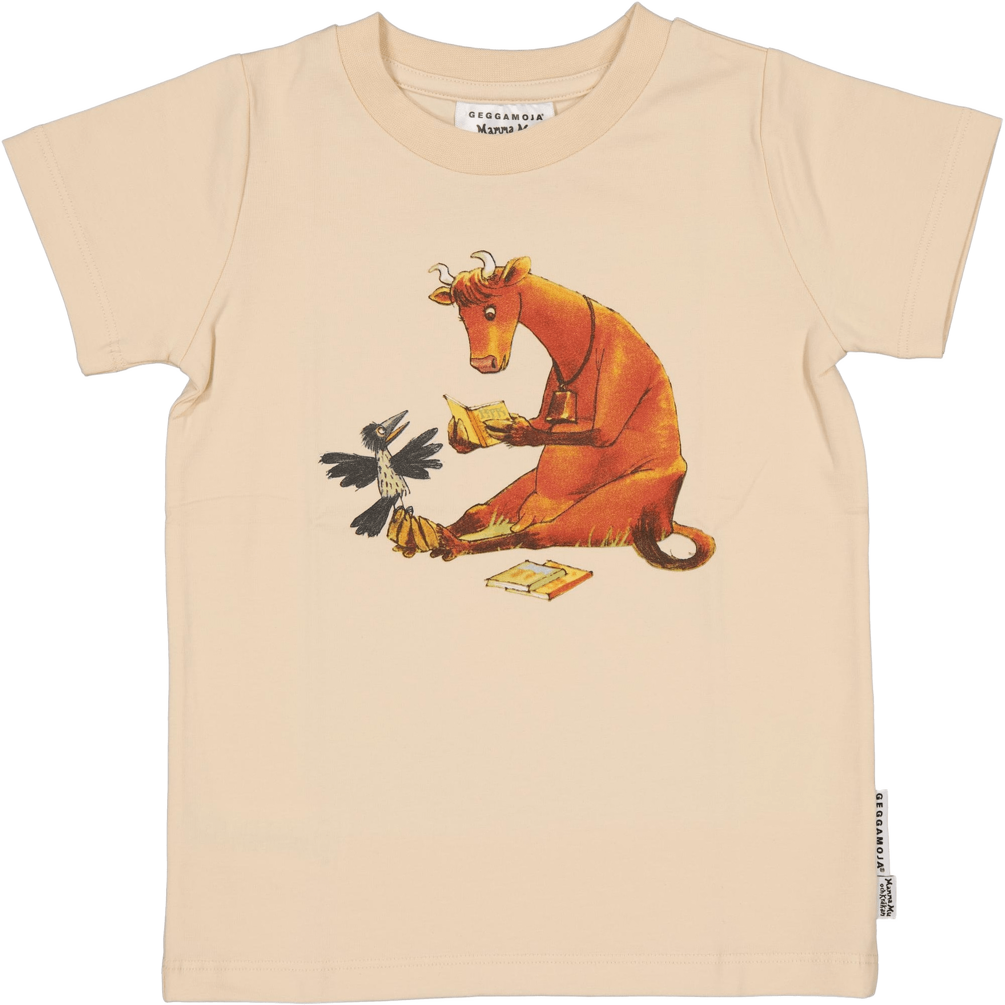 Mamma Mu Och Kråkan T-shirt, från Geggamoja, i färgen beige.