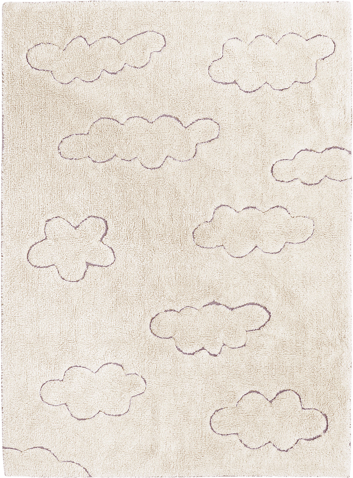 Tvättbar Matta Rugcycled Clouds, från LORENA CANALS, i färgen natural, rugcycled yarn.