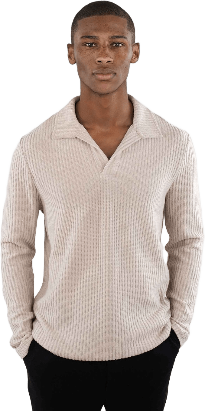 Nelson Knitted Long Sleeve - Oyster, från Ciszere, i färgen light beige.