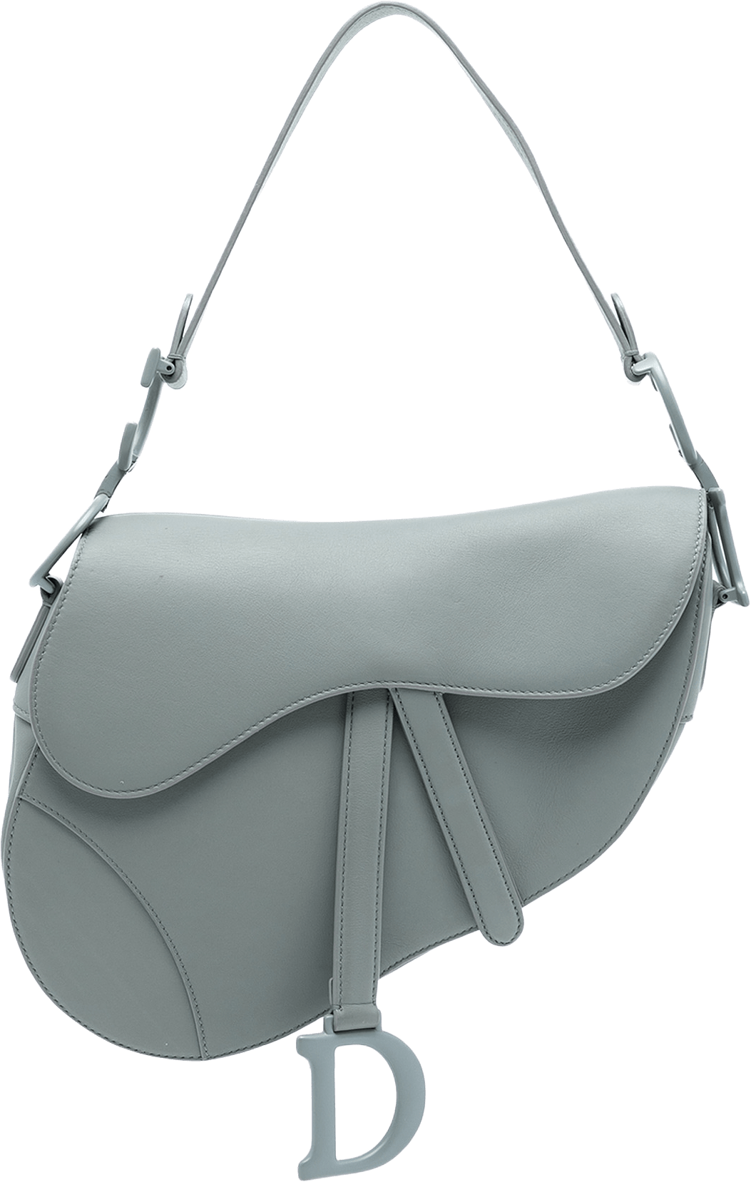 Dior Ultra Matte Calfskin Saddle Bag, från Luxclusif, i färgen light blue.
