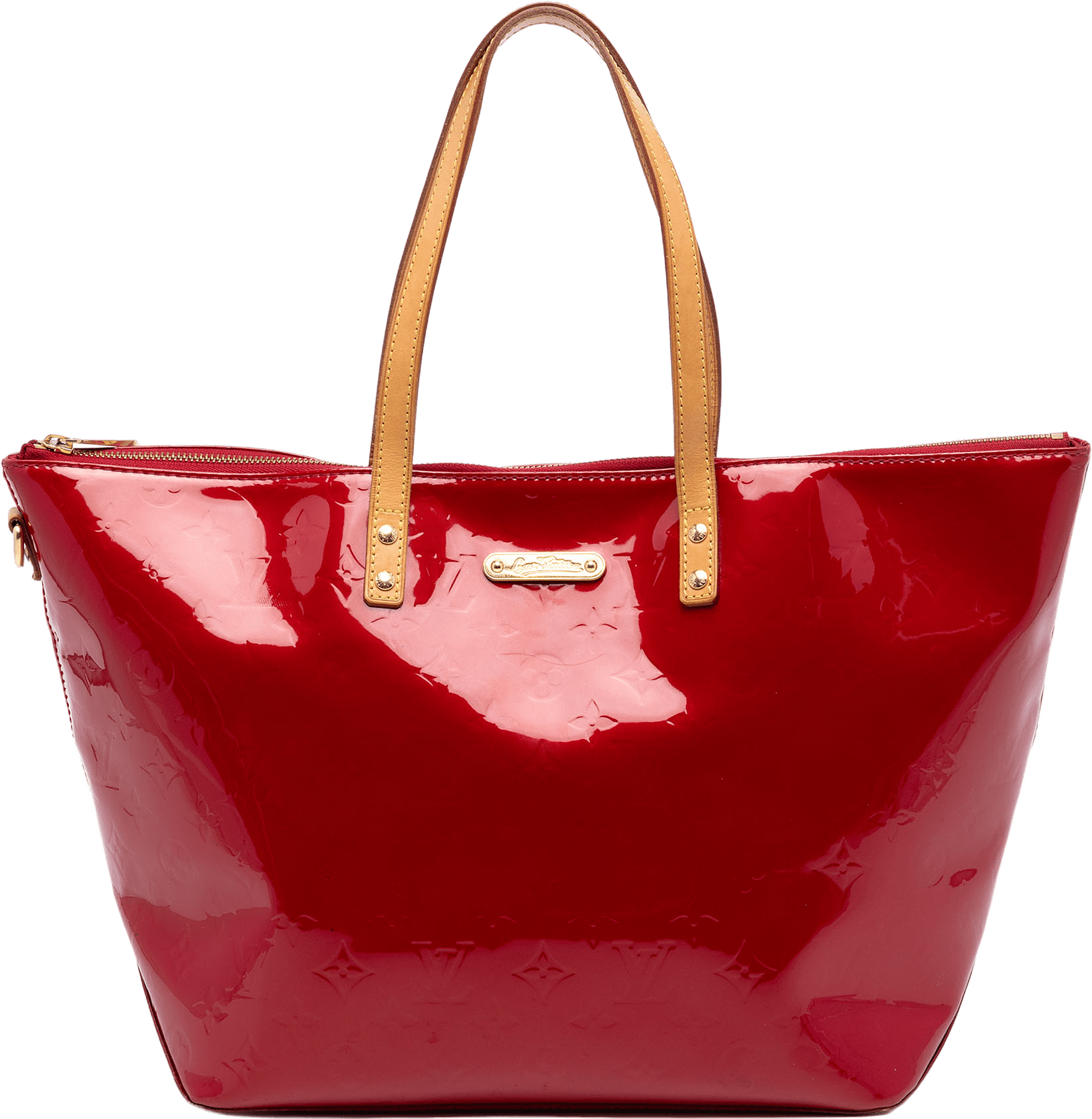 Louis Vuitton Monogram Vernis Bellevue Gm, från Luxclusif, i färgen red.