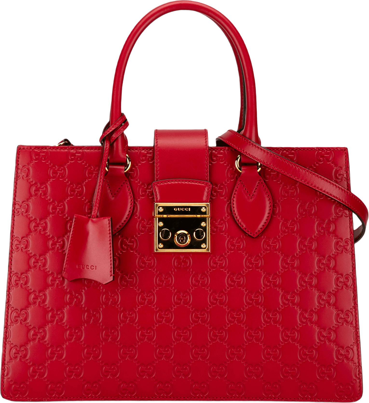 Gucci Medium Guccissima Padlock Double Top Handle Bag