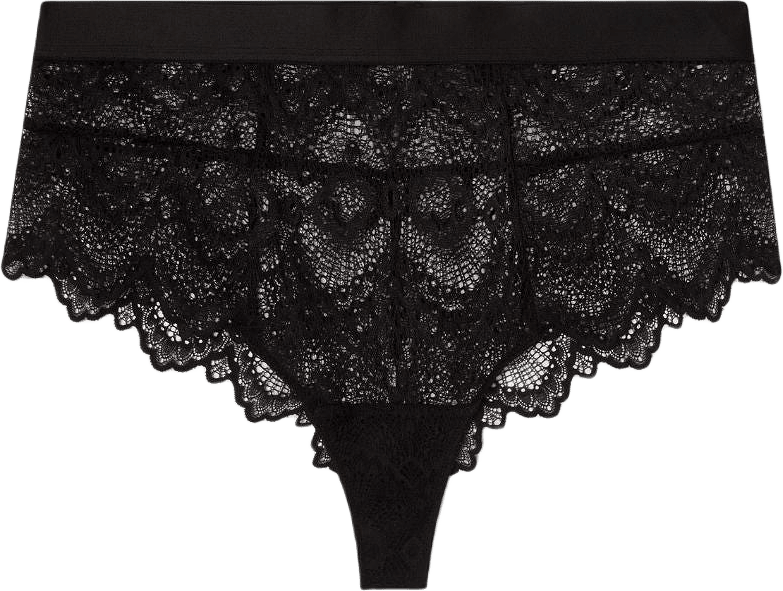 Lace Highwaist String 002, från Understatement, i färgen black.