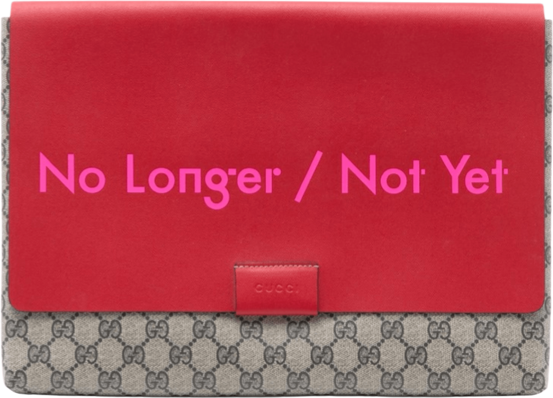 Gucci Gg Supreme No Longer Not Yet Clutch, från Luxclusif, i färgen beige.