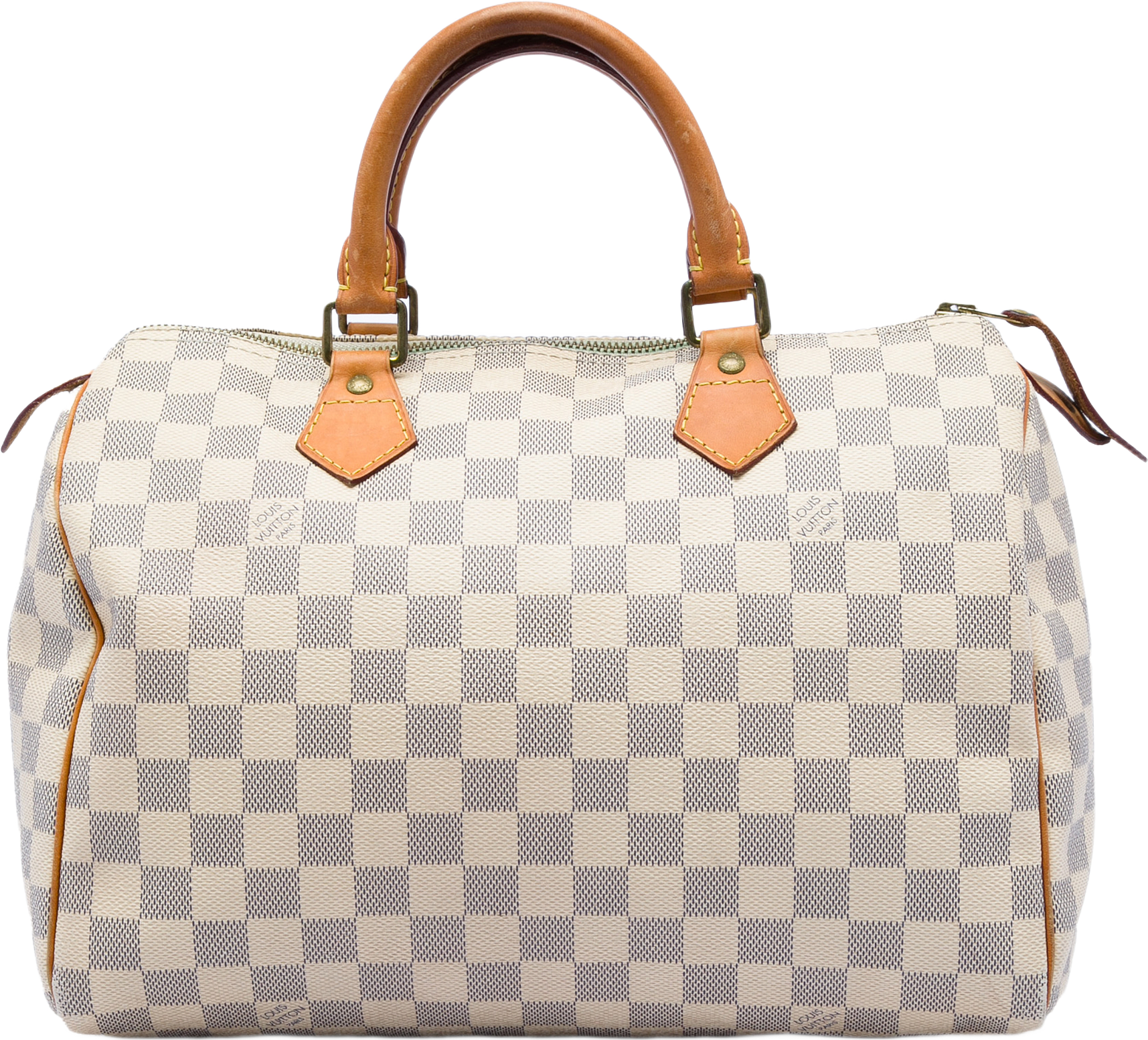 Louis Vuitton Damier Azur Speedy 30, från Luxclusif, i färgen vit.