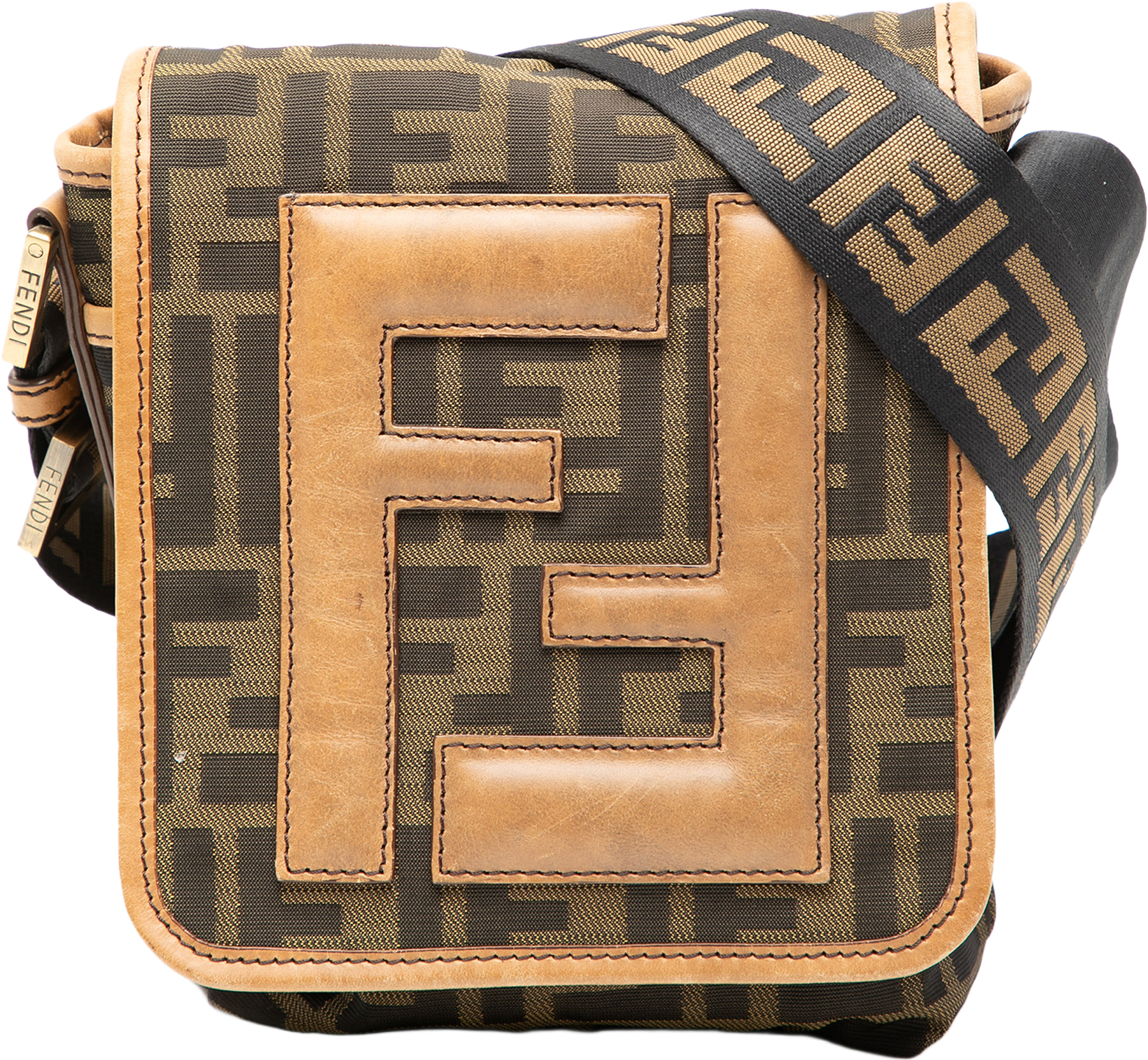 Fendi Mini Ff Zucca Canvas Crossbody, från Luxclusif, i färgen brown.