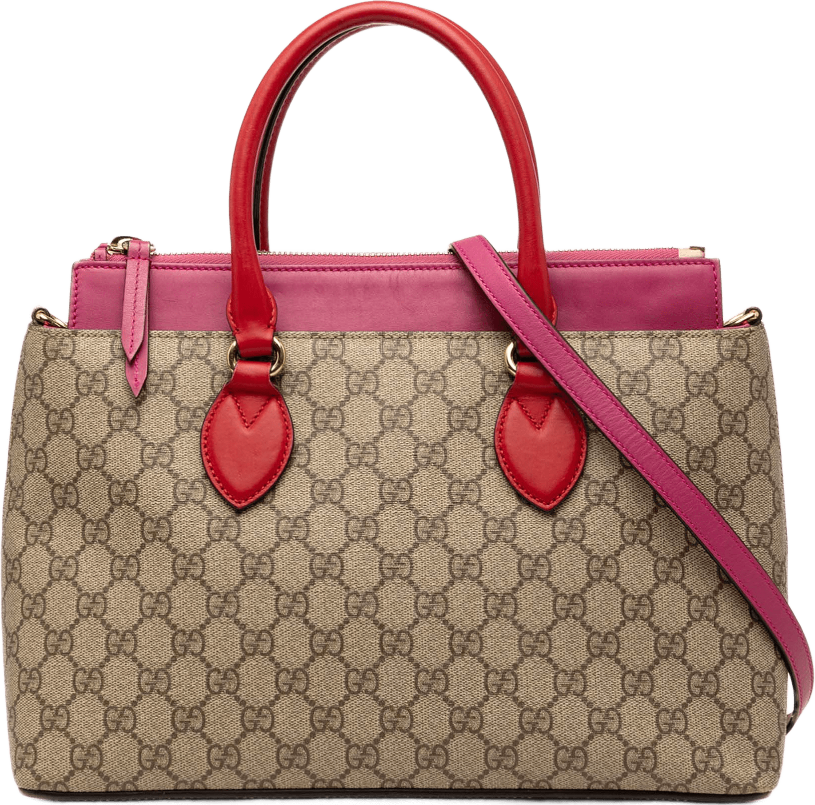 Gucci Gg Supreme Linea A Satchel, från Luxclusif, i färgen beige.