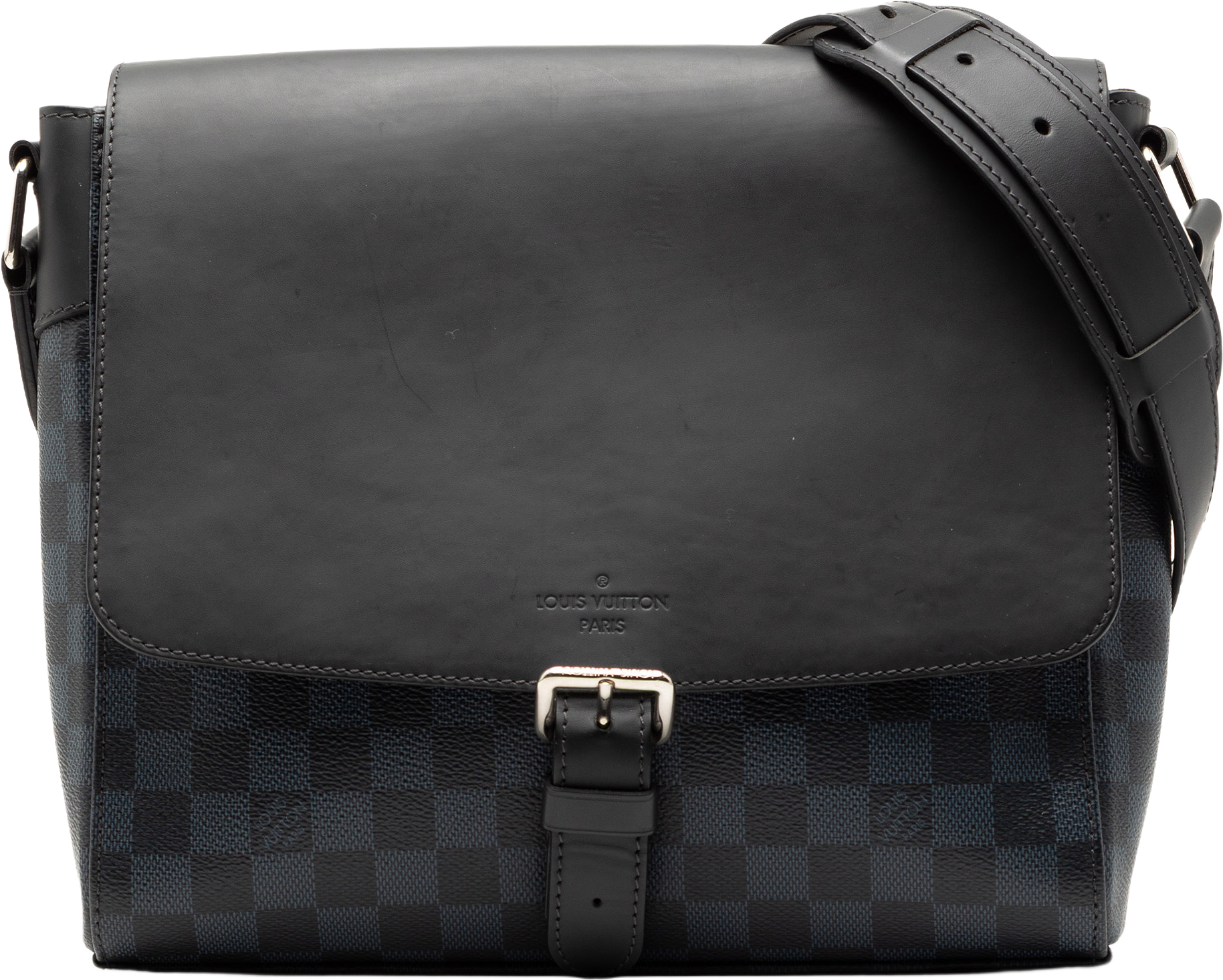 Louis Vuitton Damier Cobalt Newport Messenger Pm, från Luxclusif, i färgen black.