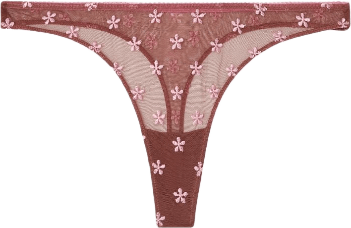 Mesh Thong, från Understatement, i färgen mocha/candy pink.