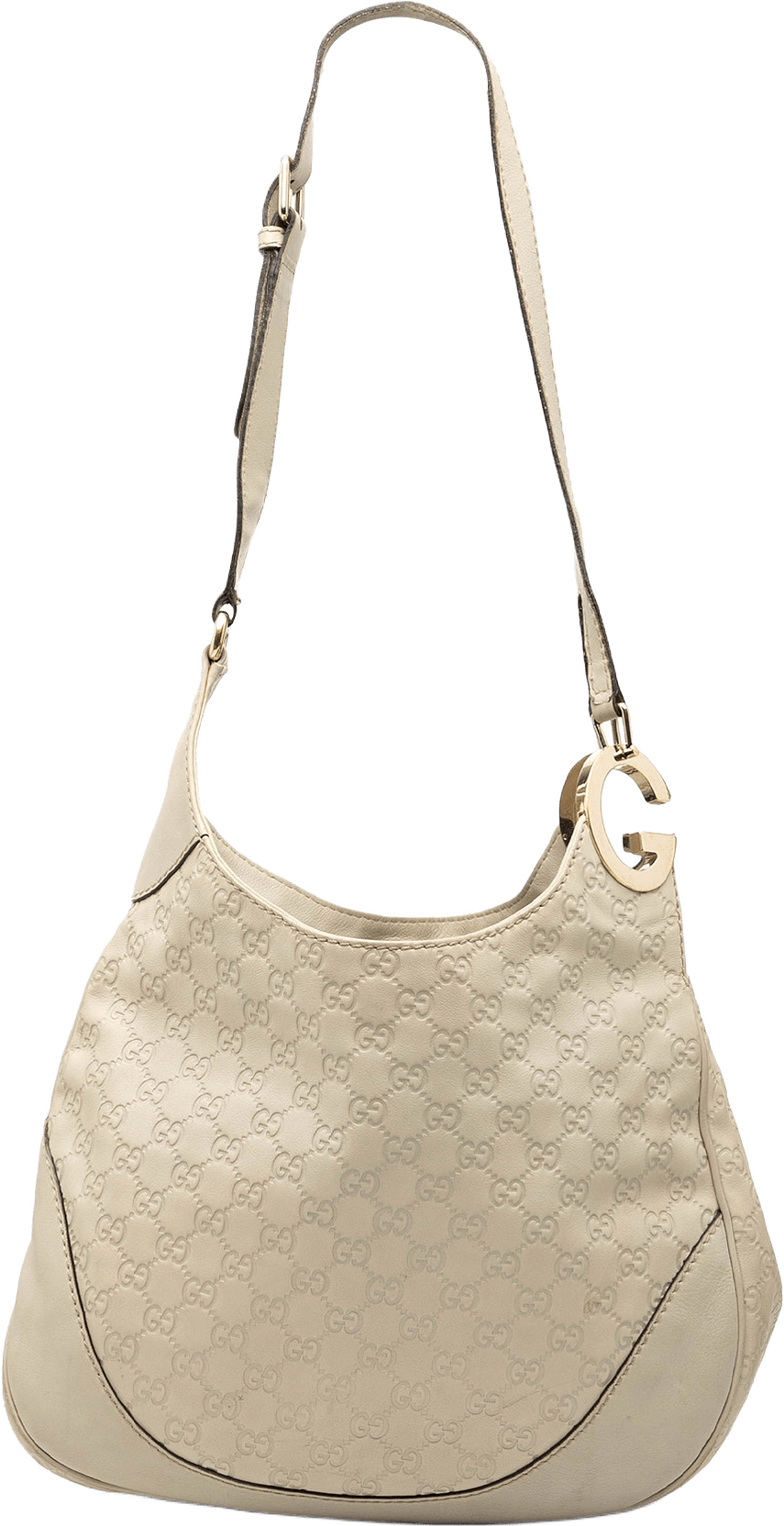 Gucci Guccissima Charlotte Crossbody, från Luxclusif, i färgen off white.