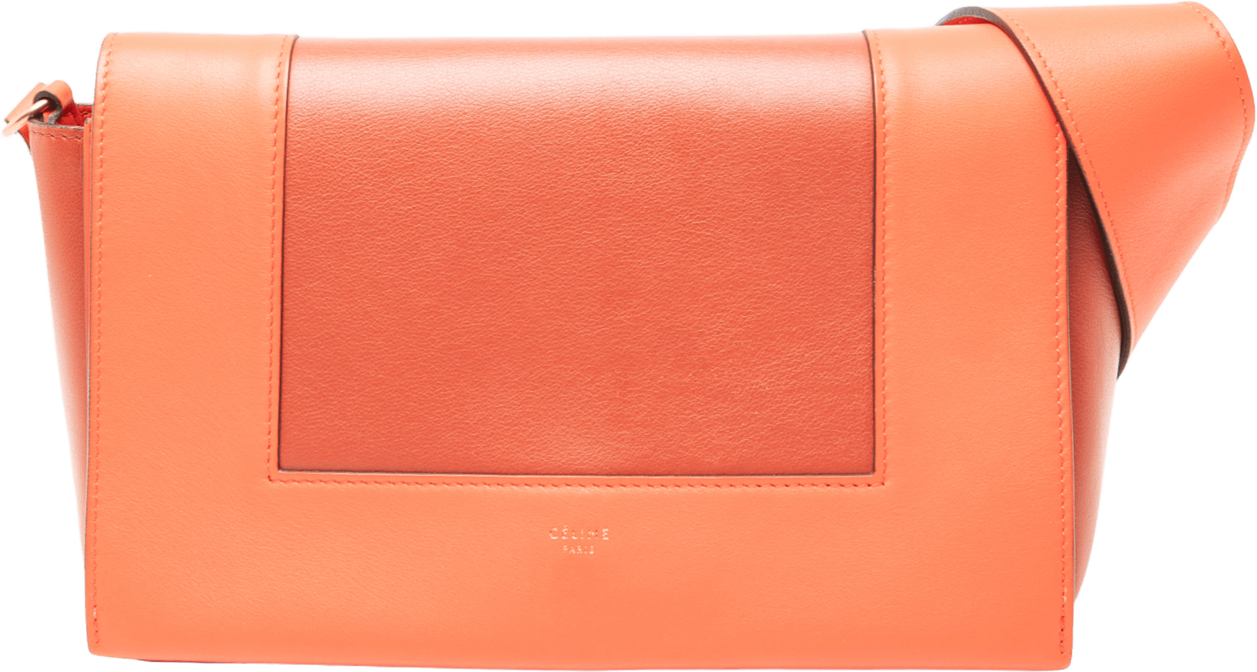 Celine Leather Frame Shoulder Bag, från Luxclusif, i färgen orange.