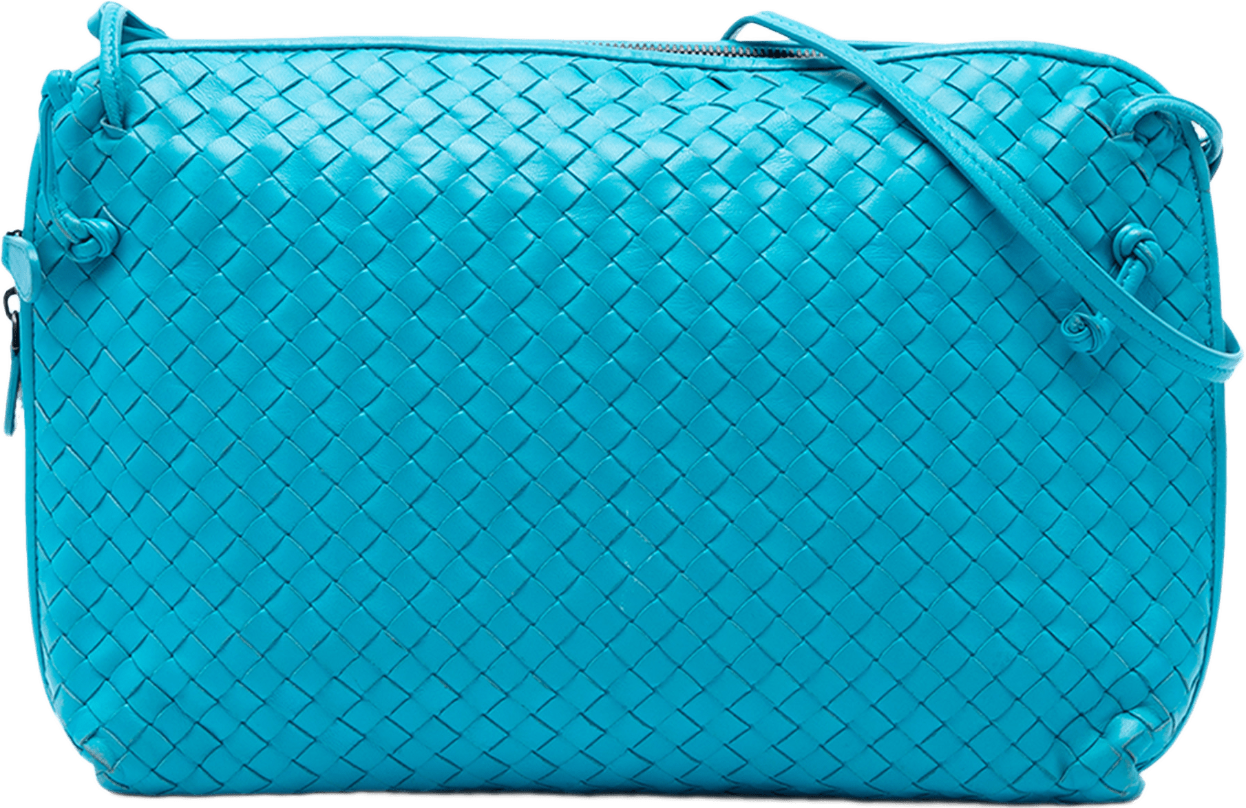 Bottega Veneta Large Nappa Intrecciato Nodini Crossbody, från Luxclusif, i färgen blå.