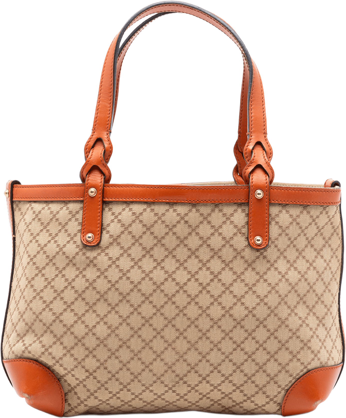 Gucci Small Diamante Canvas Craft Tote, från Luxclusif, i färgen beige.