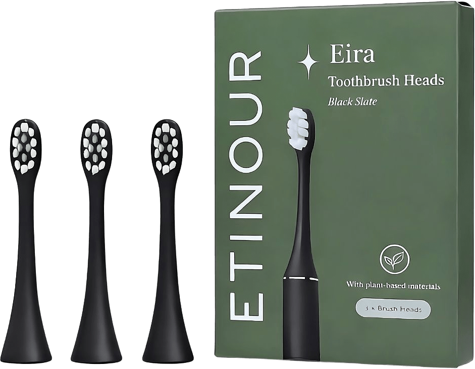 Eira Toothbrush Heads 3 St, från Etinour, i färgen Black Slate.