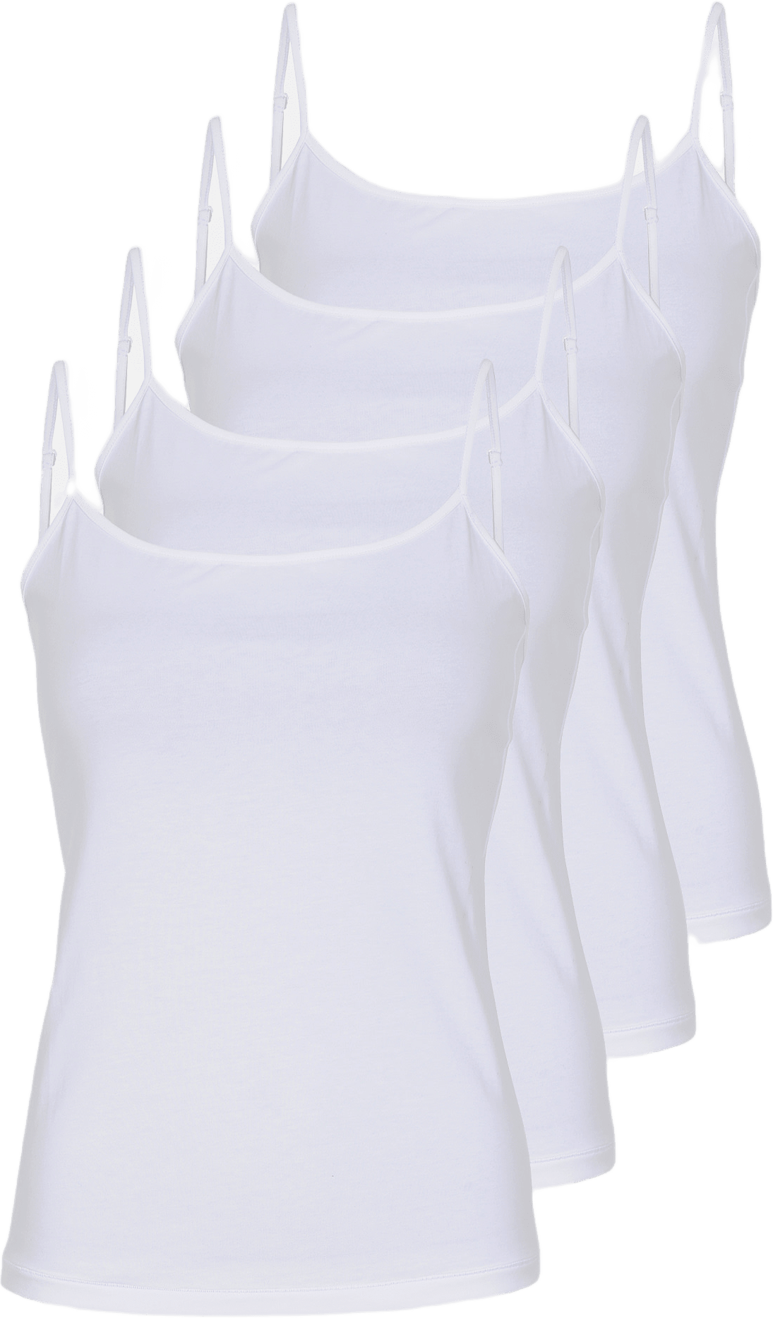 4-pack Ekologisk Bomull, Linne Smala Axelband, Svart, från JBS of Denmark, i färgen white.