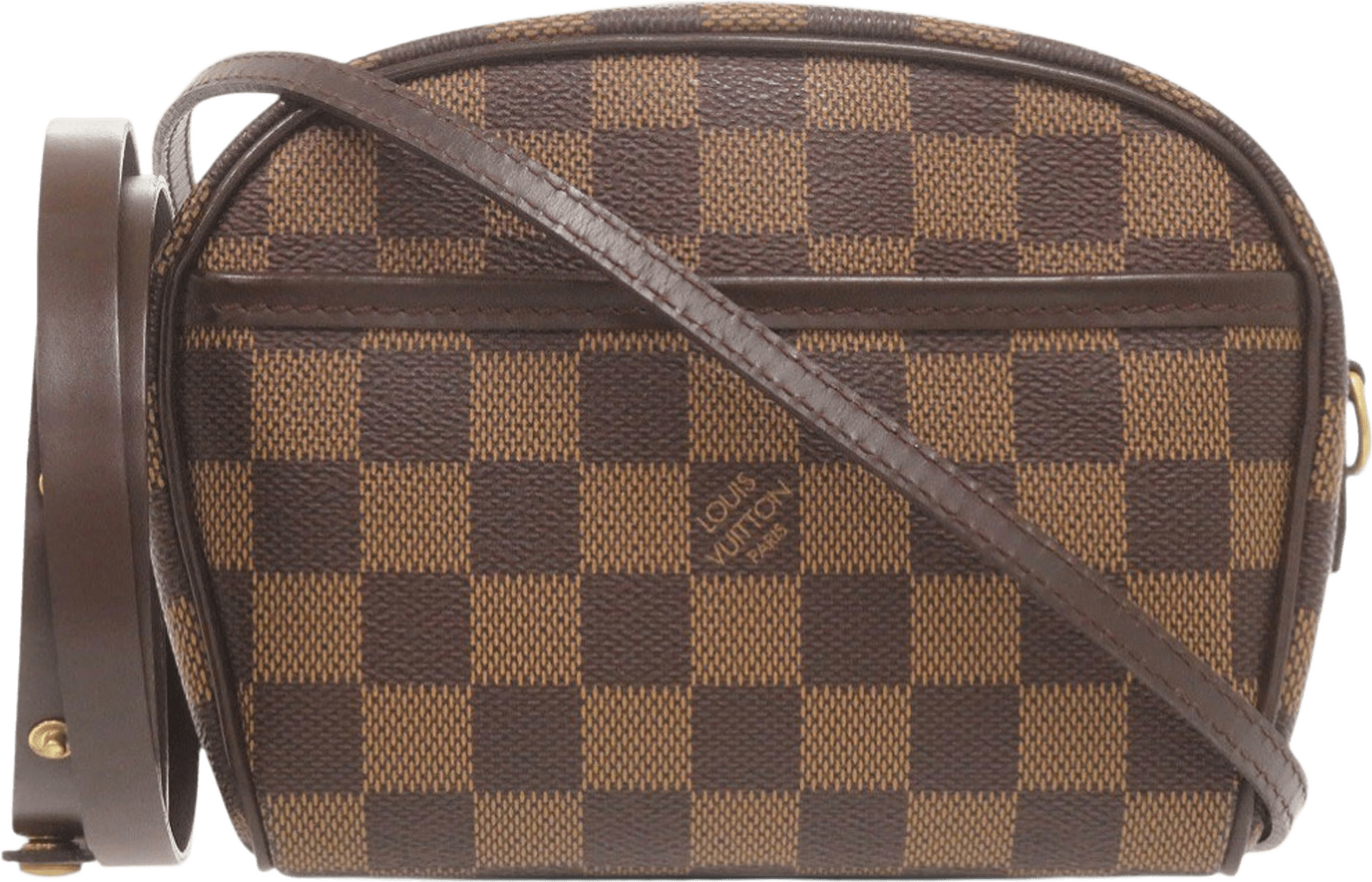 Louis Vuitton Damier Ebene Ipanema Pochette, från Luxclusif, i färgen brown.