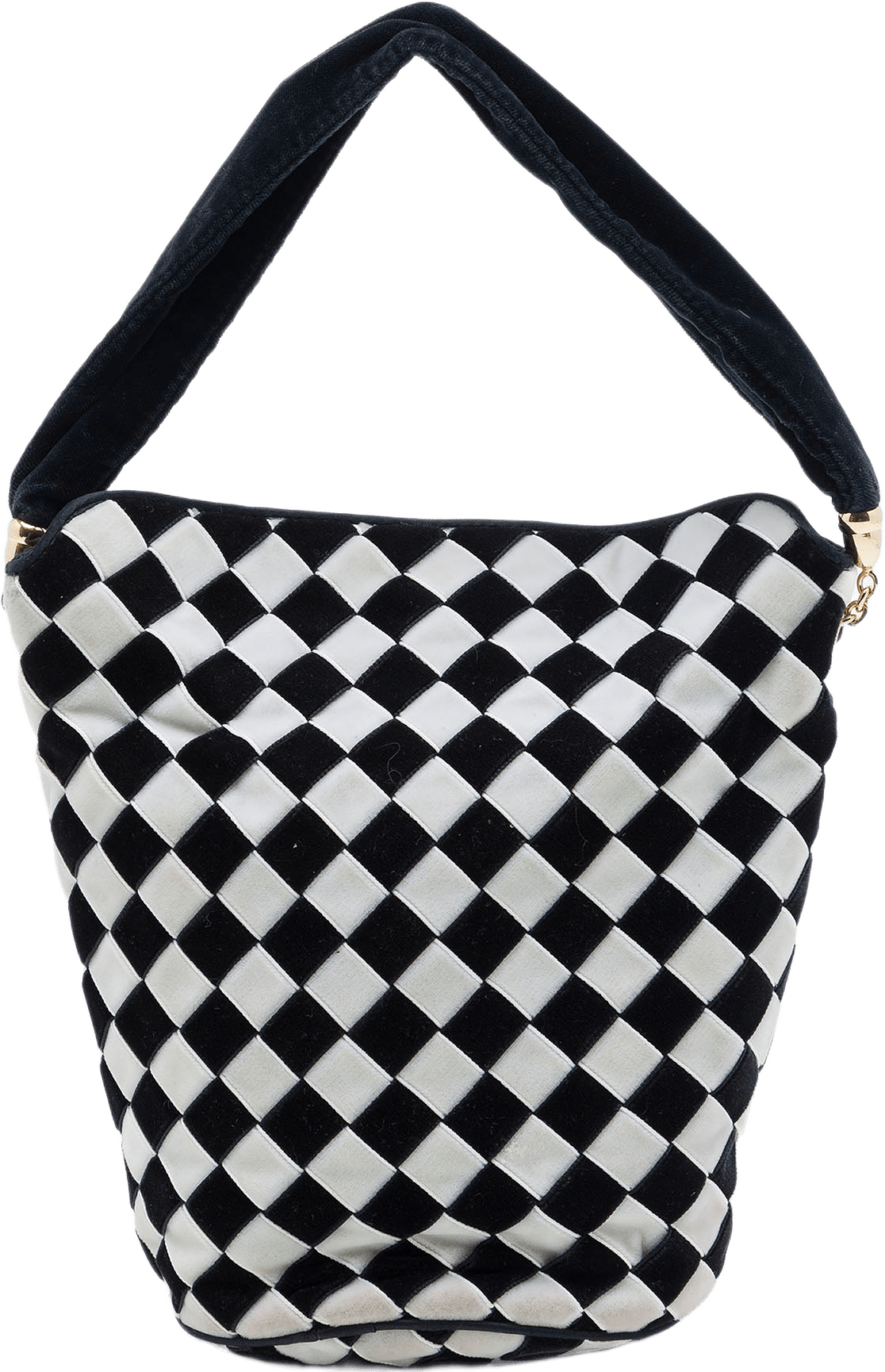 Bottega Veneta Bicolor Velvet Intrecciato Bucket Bag, från Luxclusif, i färgen svart.