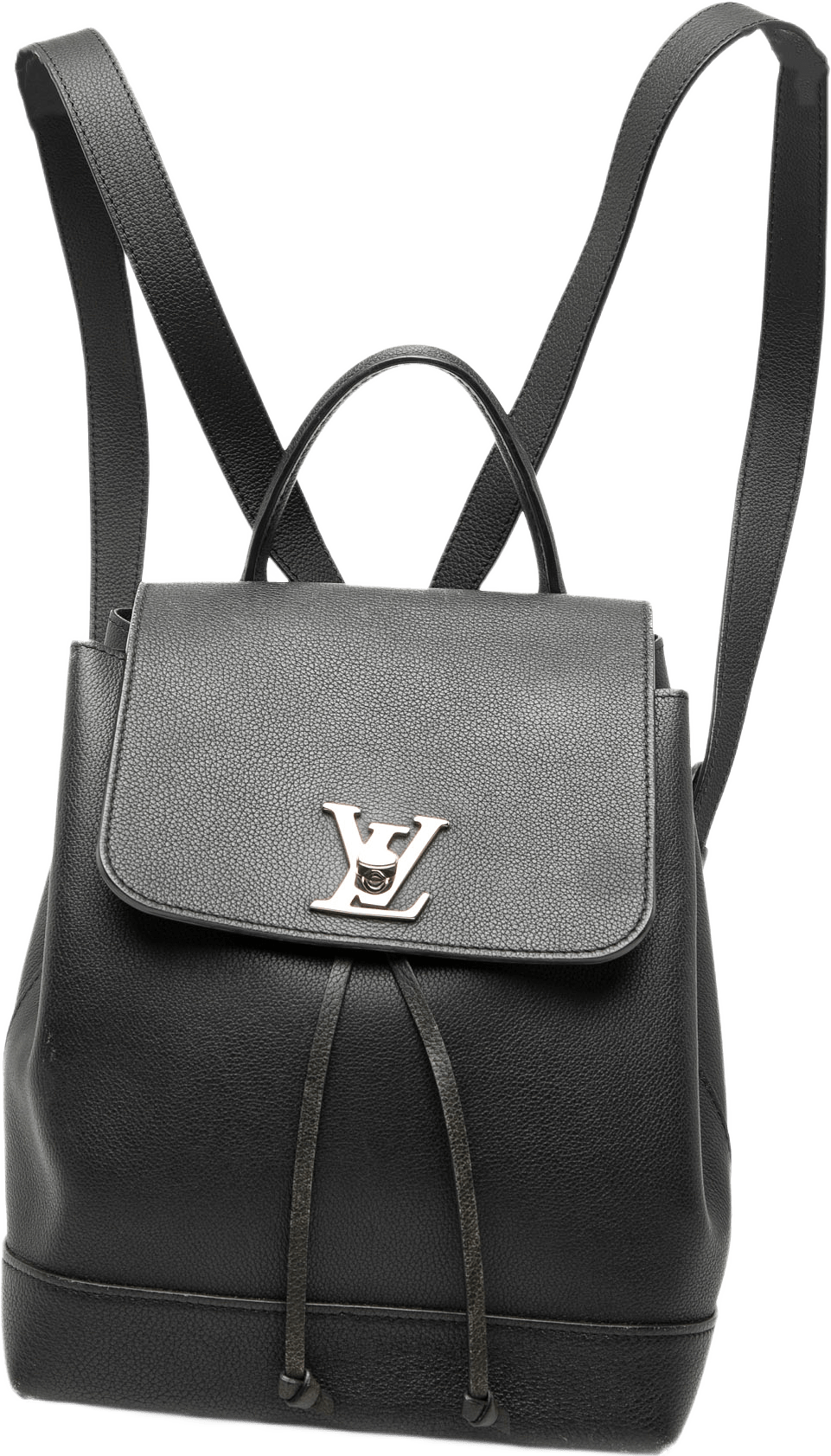 Louis Vuitton Taurillon Lockme Backpack, från Luxclusif, i färgen black.