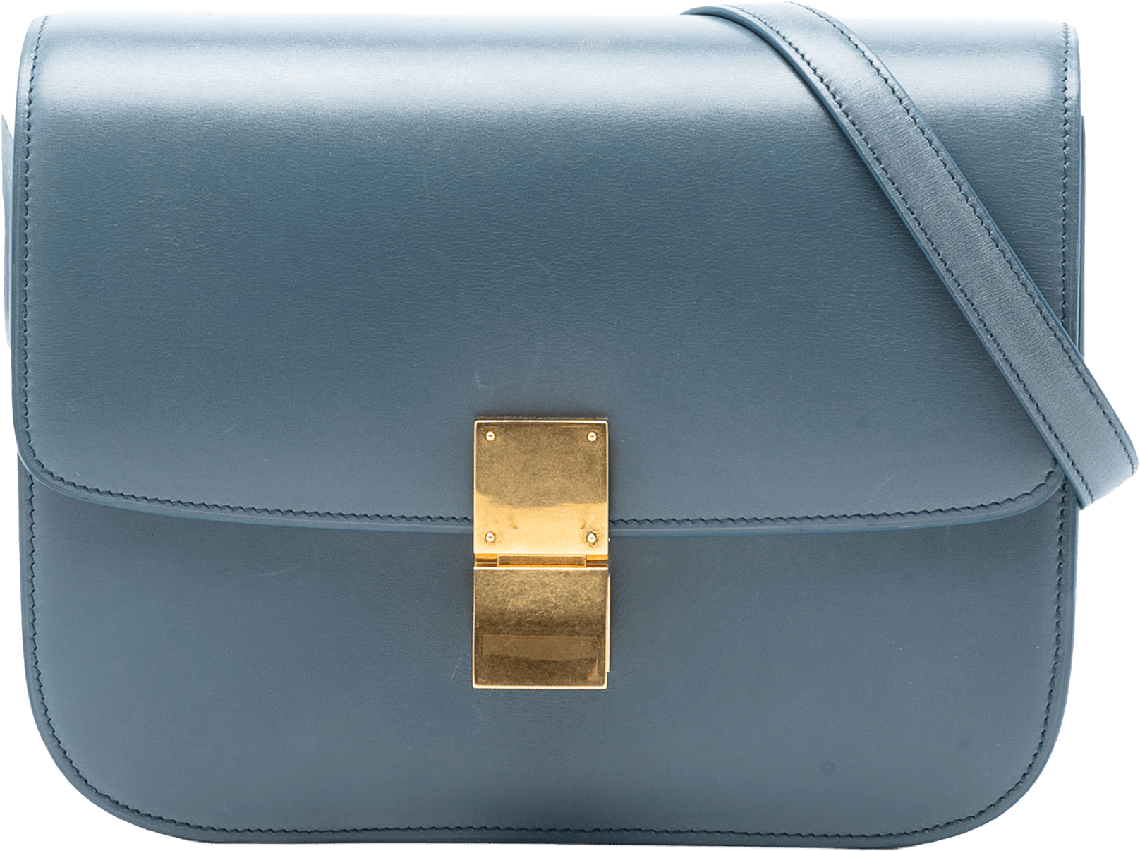 Celine Medium Calfskin Classic Box, från Luxclusif, i färgen light blue.