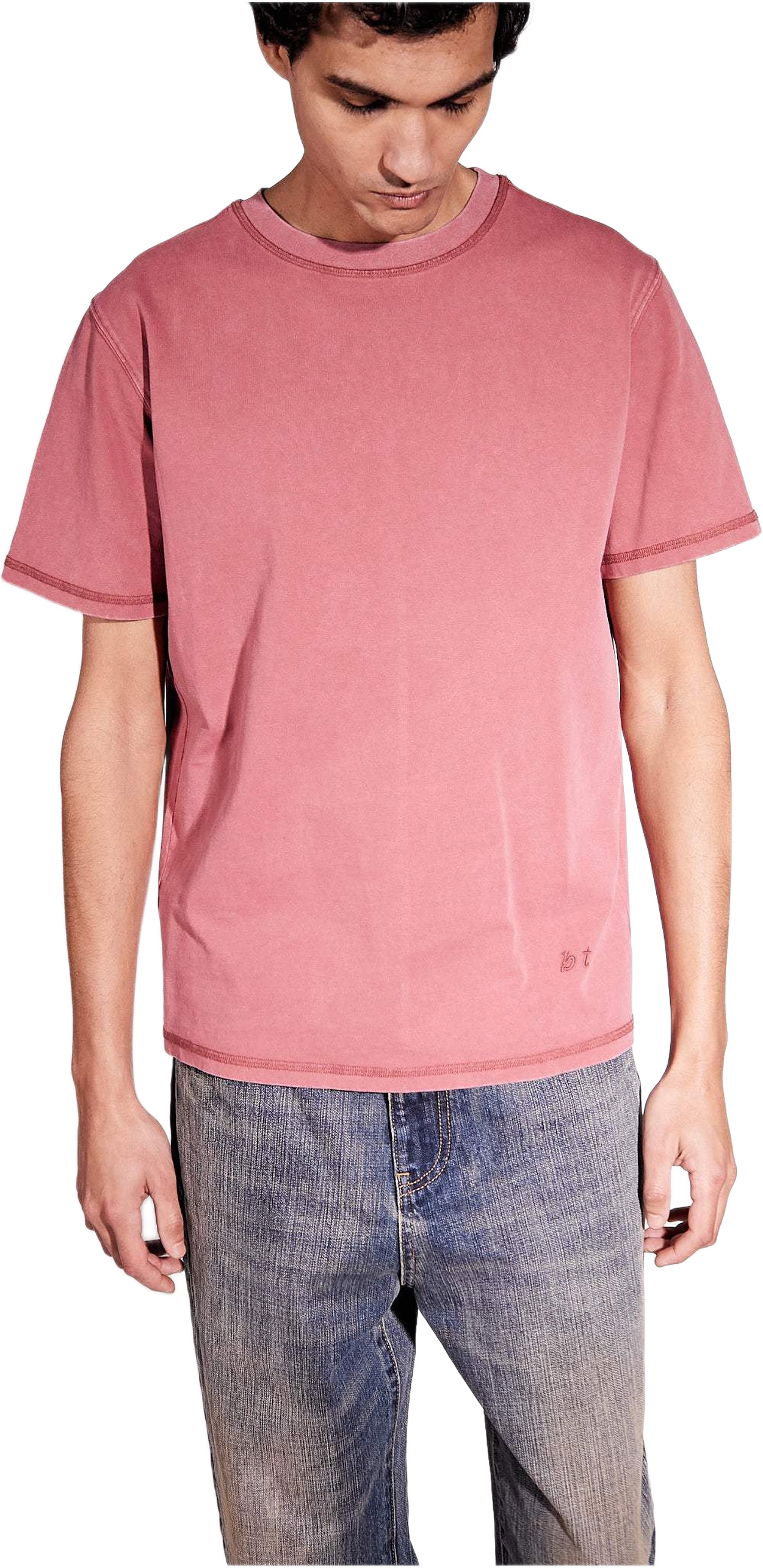 Bt T-shirt Washed Dusty Red, från Brixtol Textiles, i färgen washed dusty red.