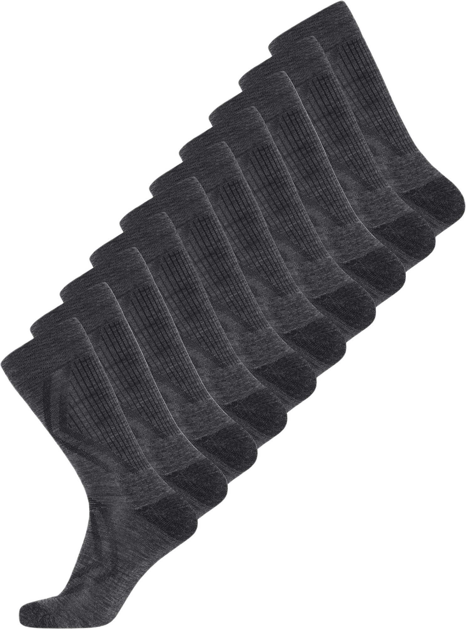 Ekologisk Ull, Strumpor 10-pack, Svart, från Dovre, i färgen dark grey melange.