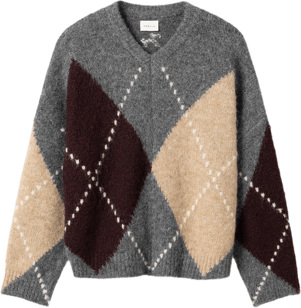 Lai Knit - Medium Grey Mel, från Noella, i färgen medium grey mel.