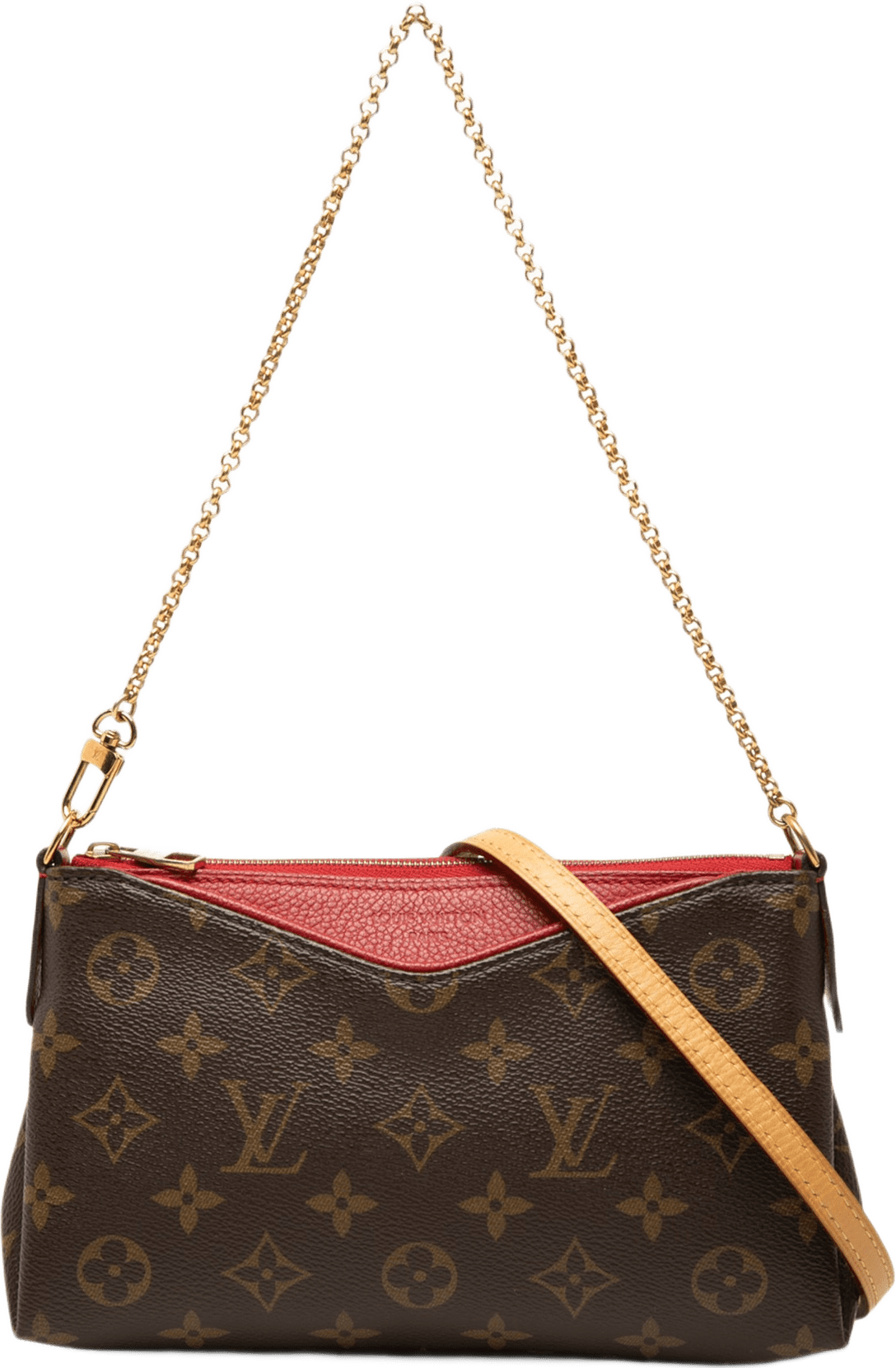 Louis Vuitton Monogram Pallas Clutch, från Luxclusif, i färgen brun.