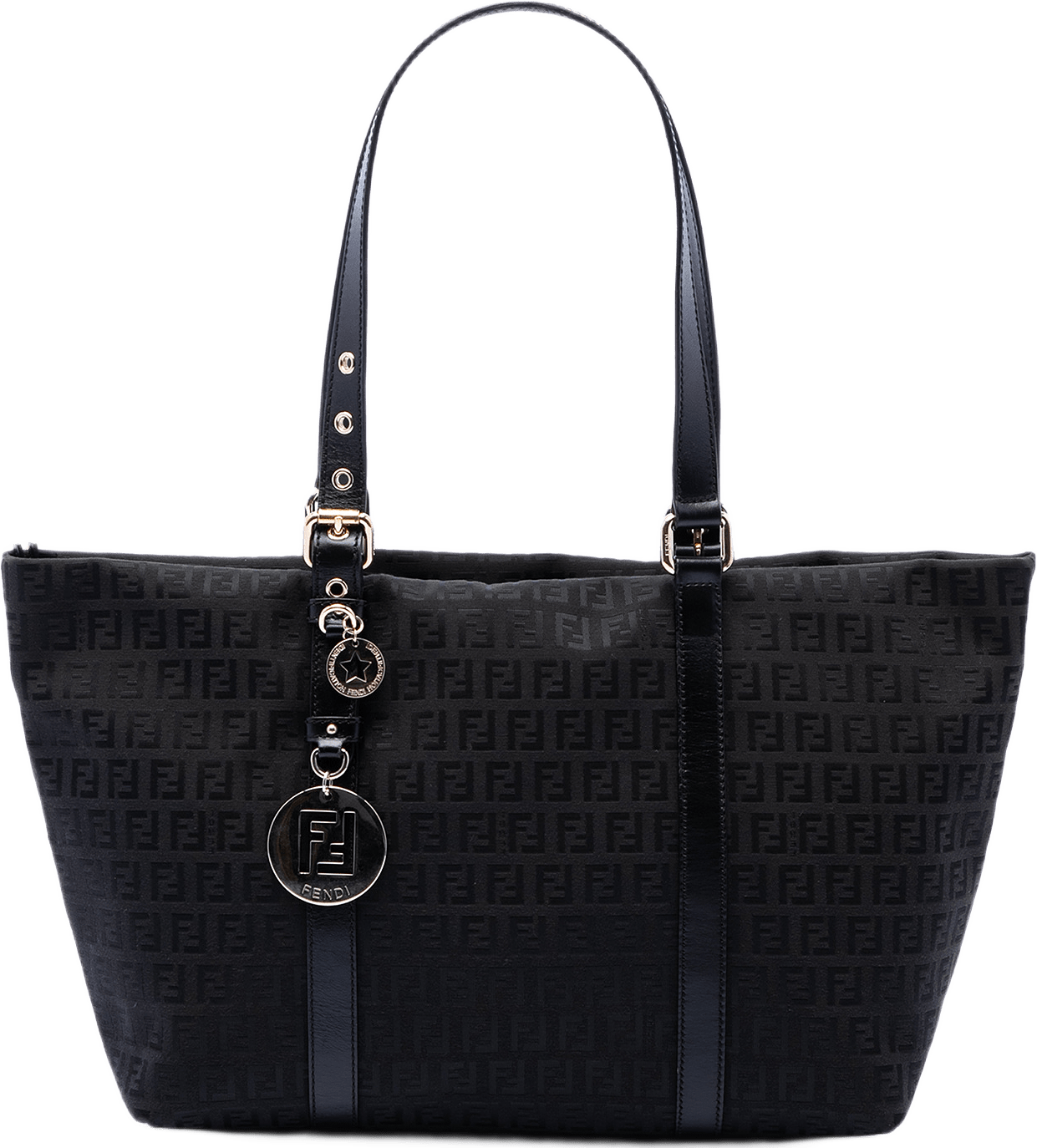 Fendi Zucchino Canvas Superstar Tote, från Luxclusif, i färgen svart.
