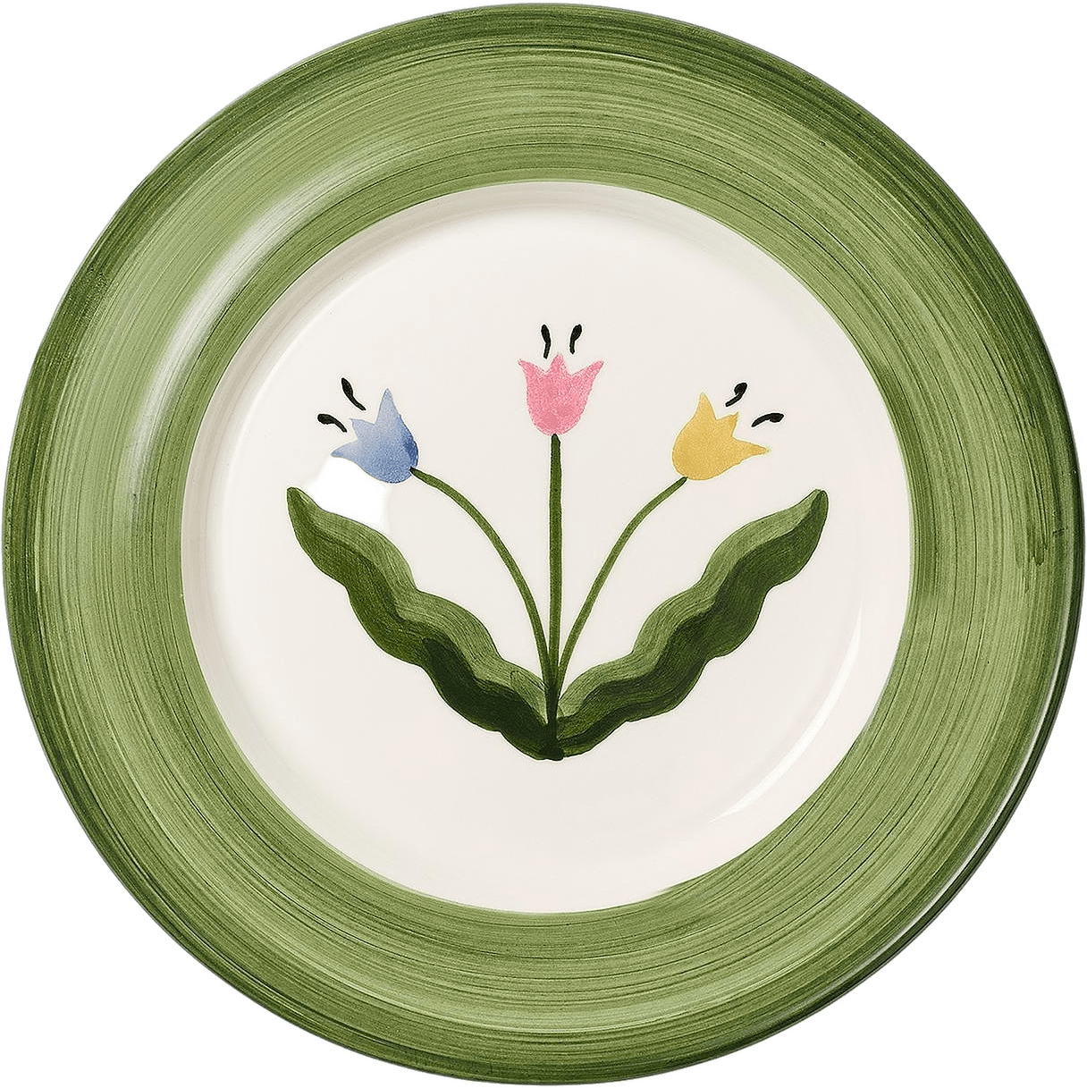 Madelen Möllard Tulip Assiett - 22x22 Cm, från Pick A Poppy, i färgen green.