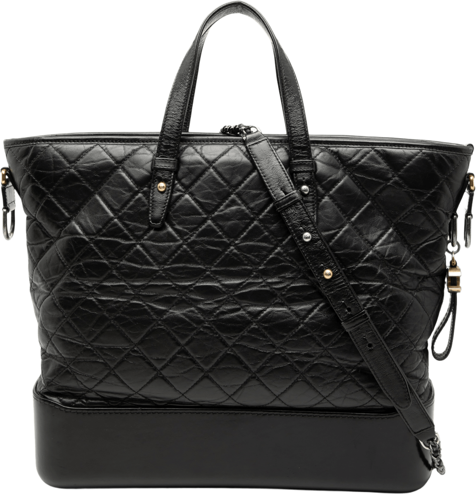 Chanel Large Aged Calfskin Gabrielle Shopping Tote, från Luxclusif, i färgen black.
