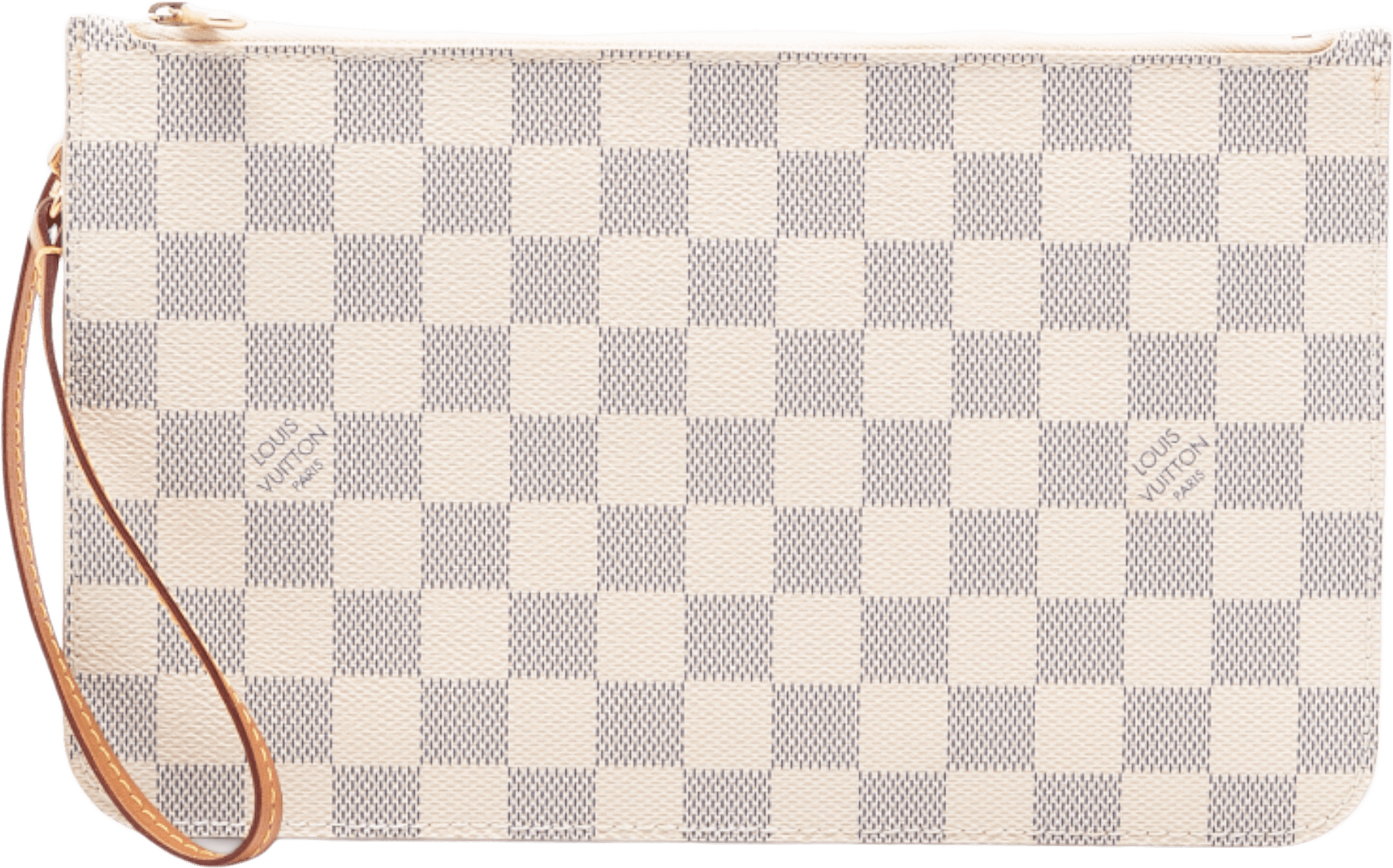 Louis Vuitton Damier Azur Neverfull Mm Pouch, från Luxclusif, i färgen white.