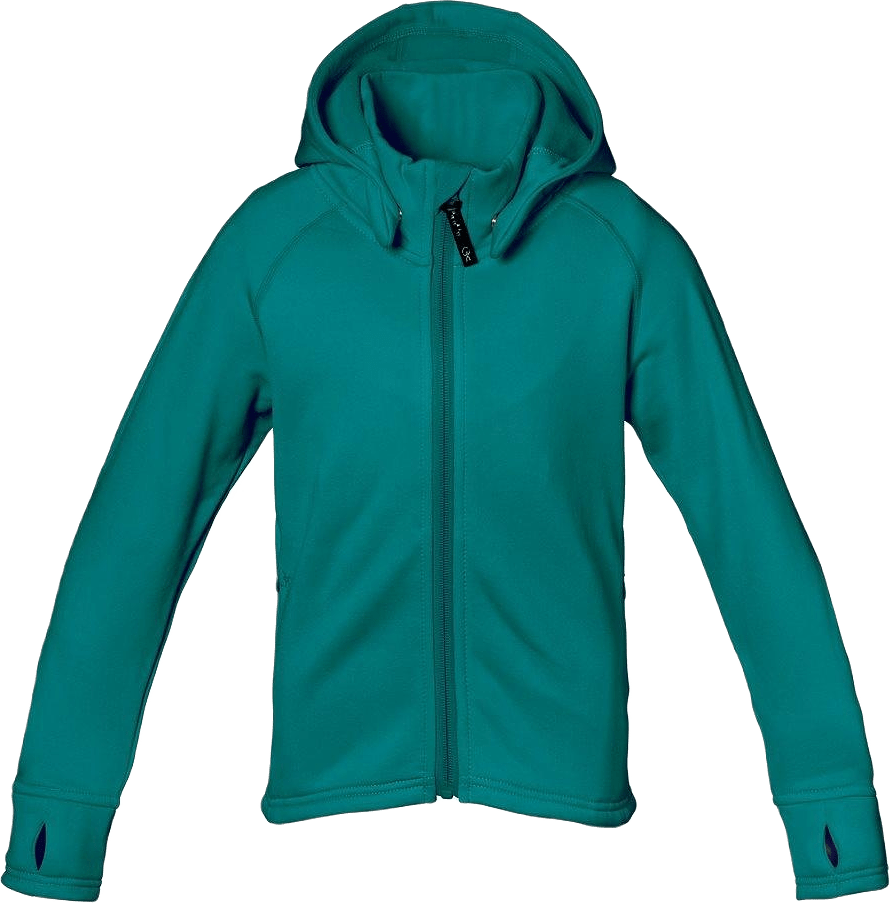 Panda Hoodie Kids, från ISBJÖRN of Sweden, i färgen emeraldgreen.